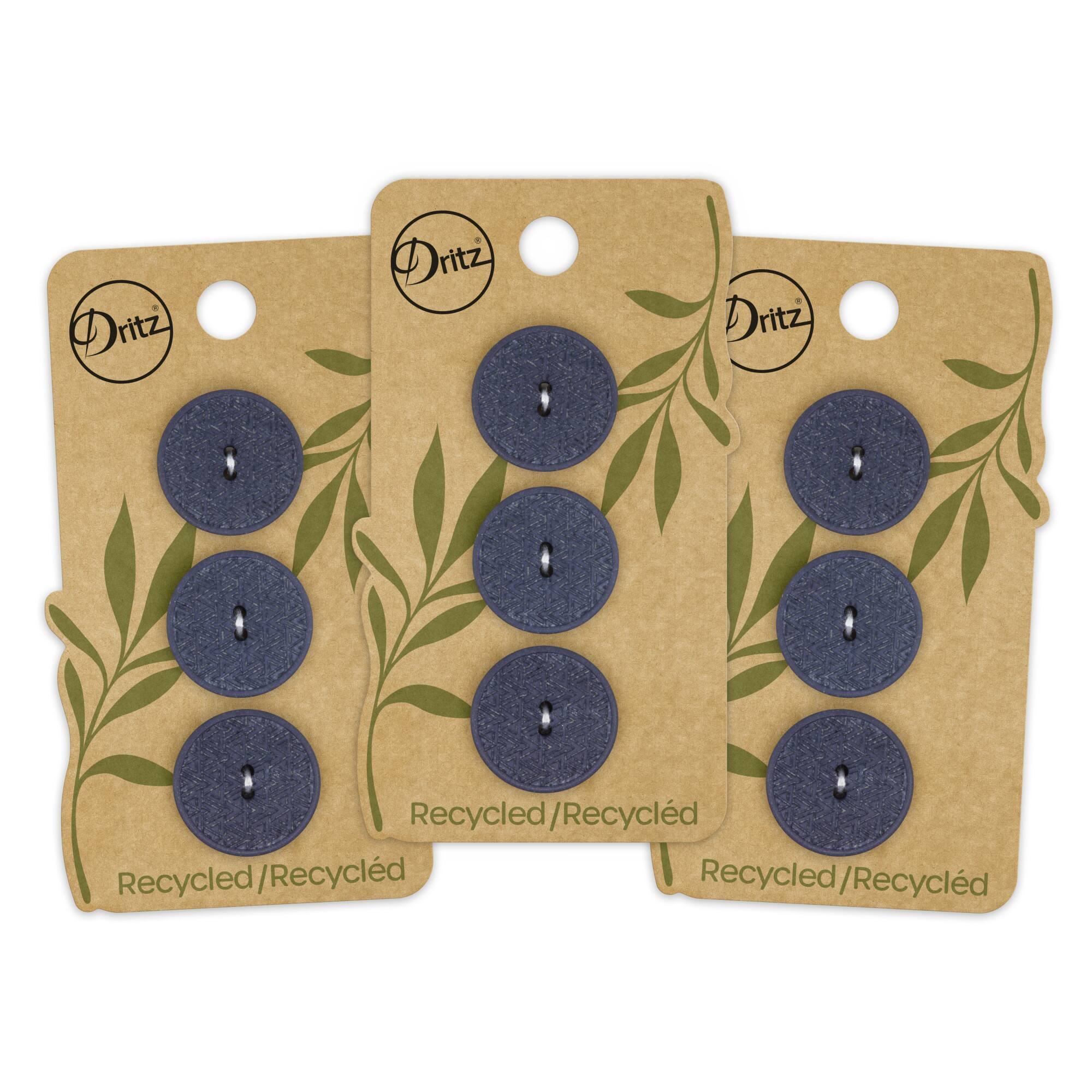 Dritz&#xAE; 20mm Recycled Hemp Geometric Round Button, 9ct.