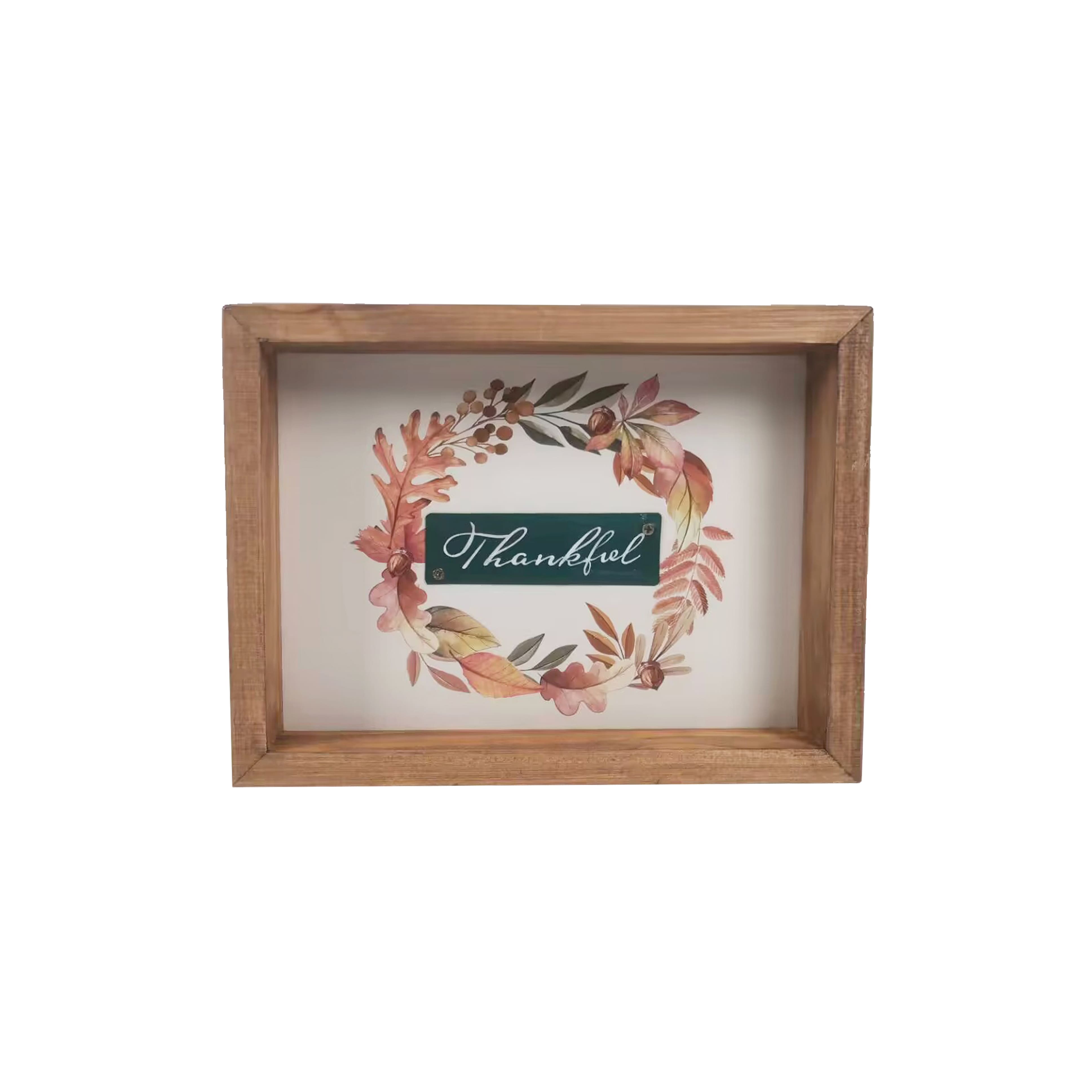 8&#x22; Thankful Leaf Wreath Tabletop Sign by Ashland&#xAE;