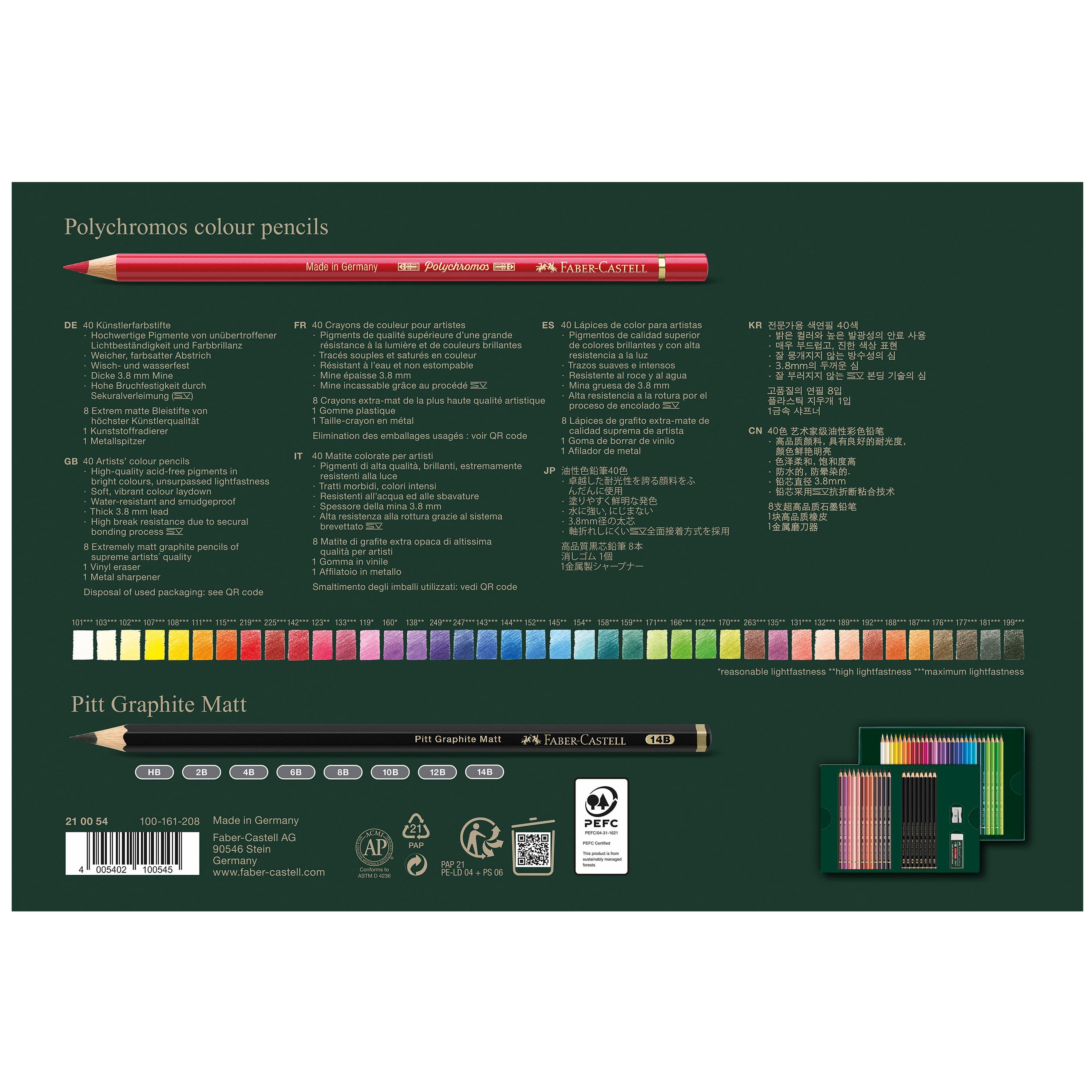 Faber-Castell Polychromos &#x26; Graphite Matte 48-Piece Gift Set