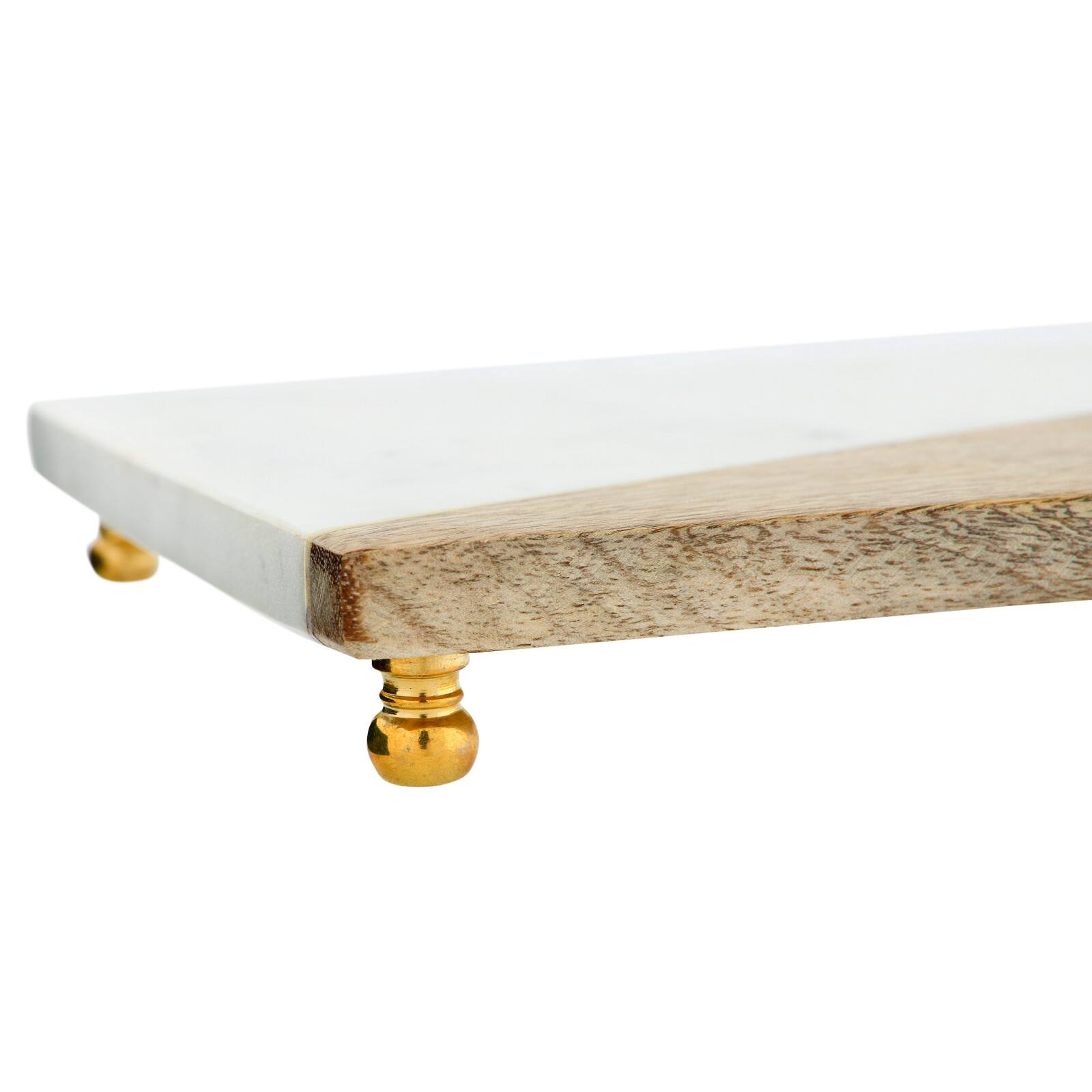 Hello Honey® Mango Wood & Marble Serving Tray