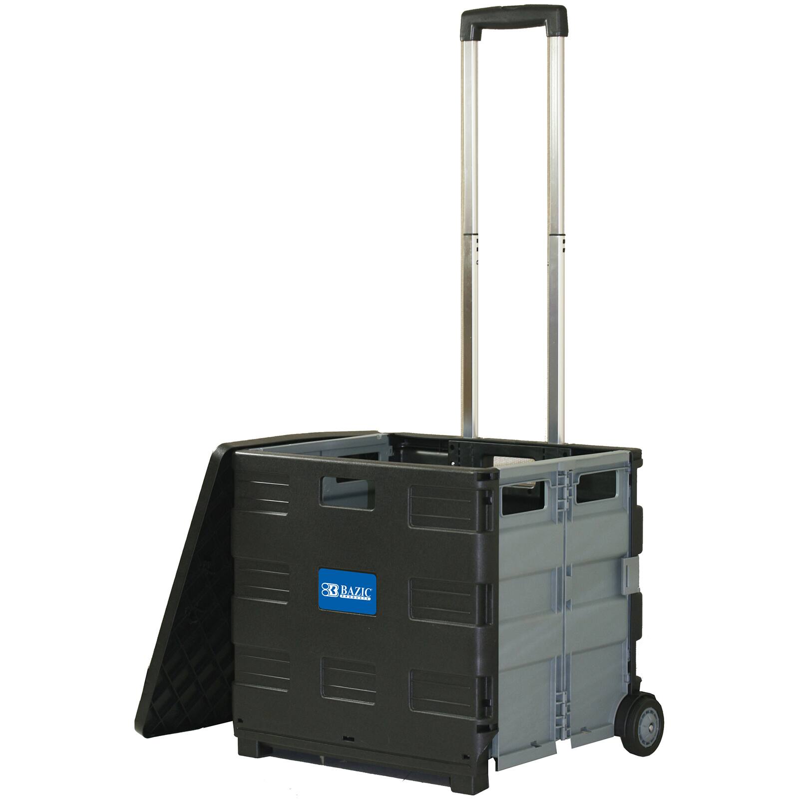 BAZIC&#xAE; Folding Cart on Wheels with Lid Cover