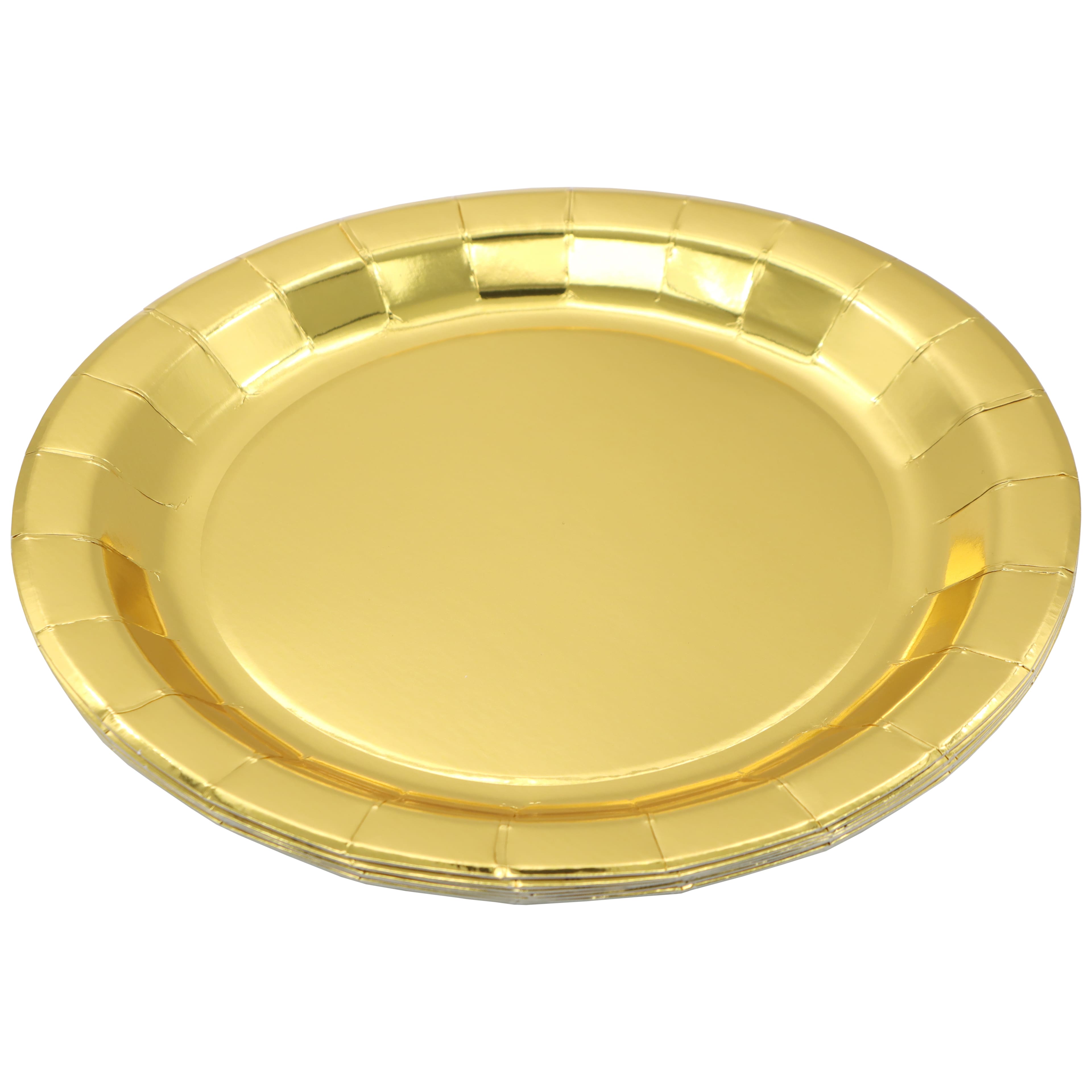 9&#x22; Gold Paper Plates, 8ct. by Celebrate It&#x2122;