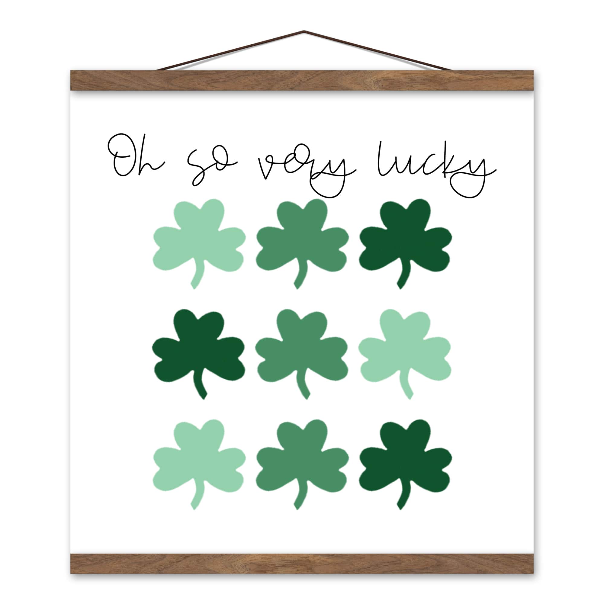 Shamrock Duplicate Hanging Canvas 16" x 16" Teak Hanging Canvas