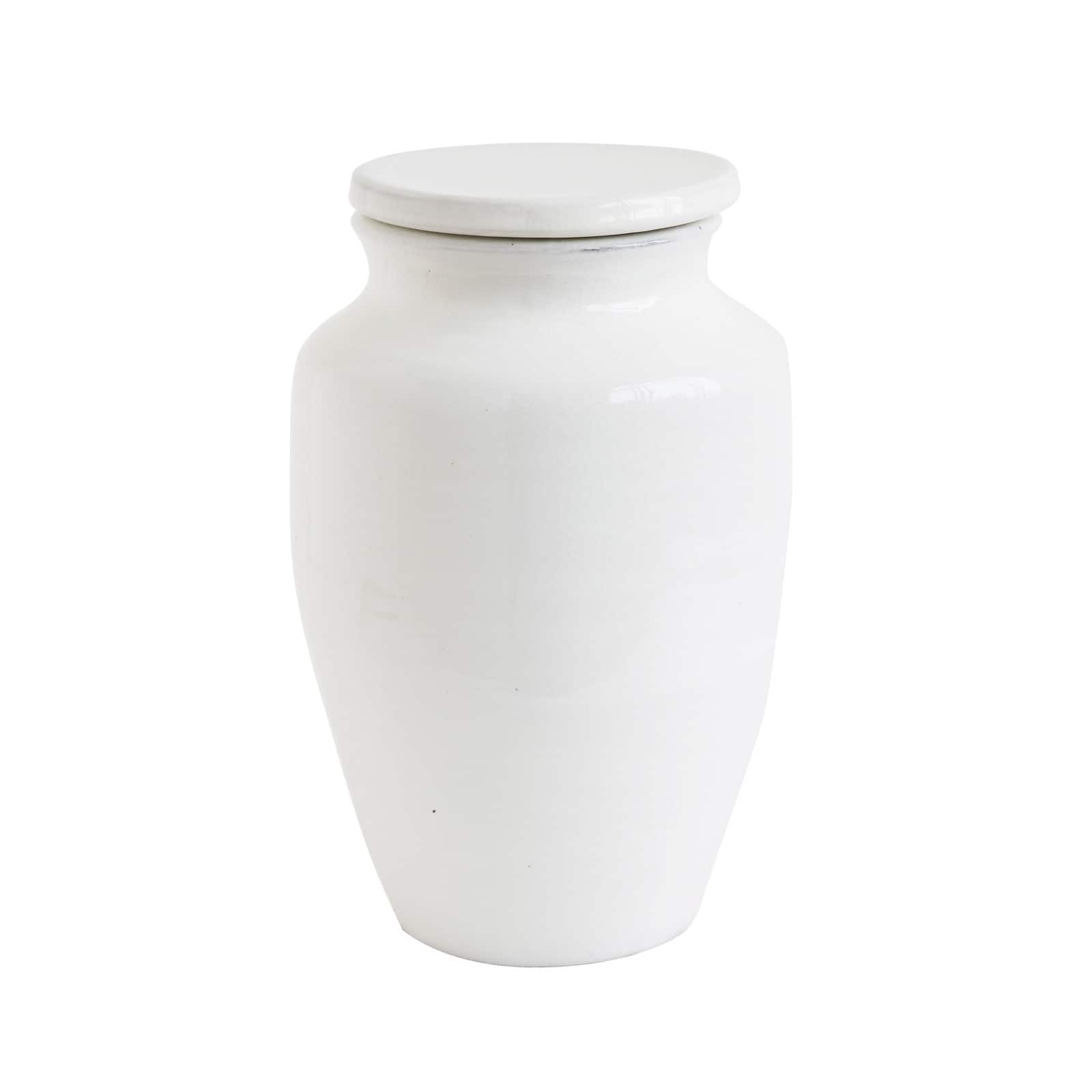 Hello Honey® 12'' White Terracotta Round Cachepot