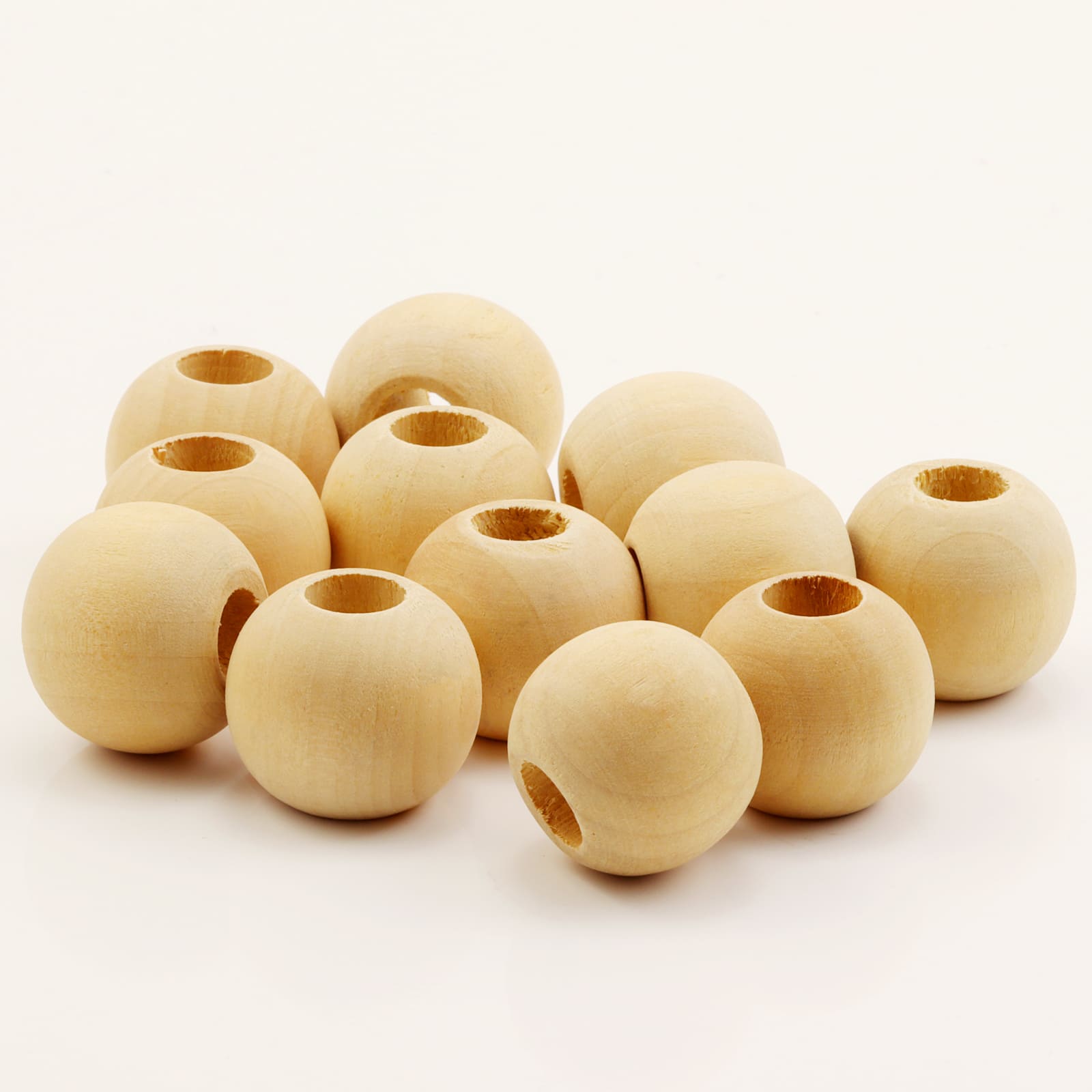 Natural Wood Round Beads by Loops &#x26; Threads&#xAE;, 25mm