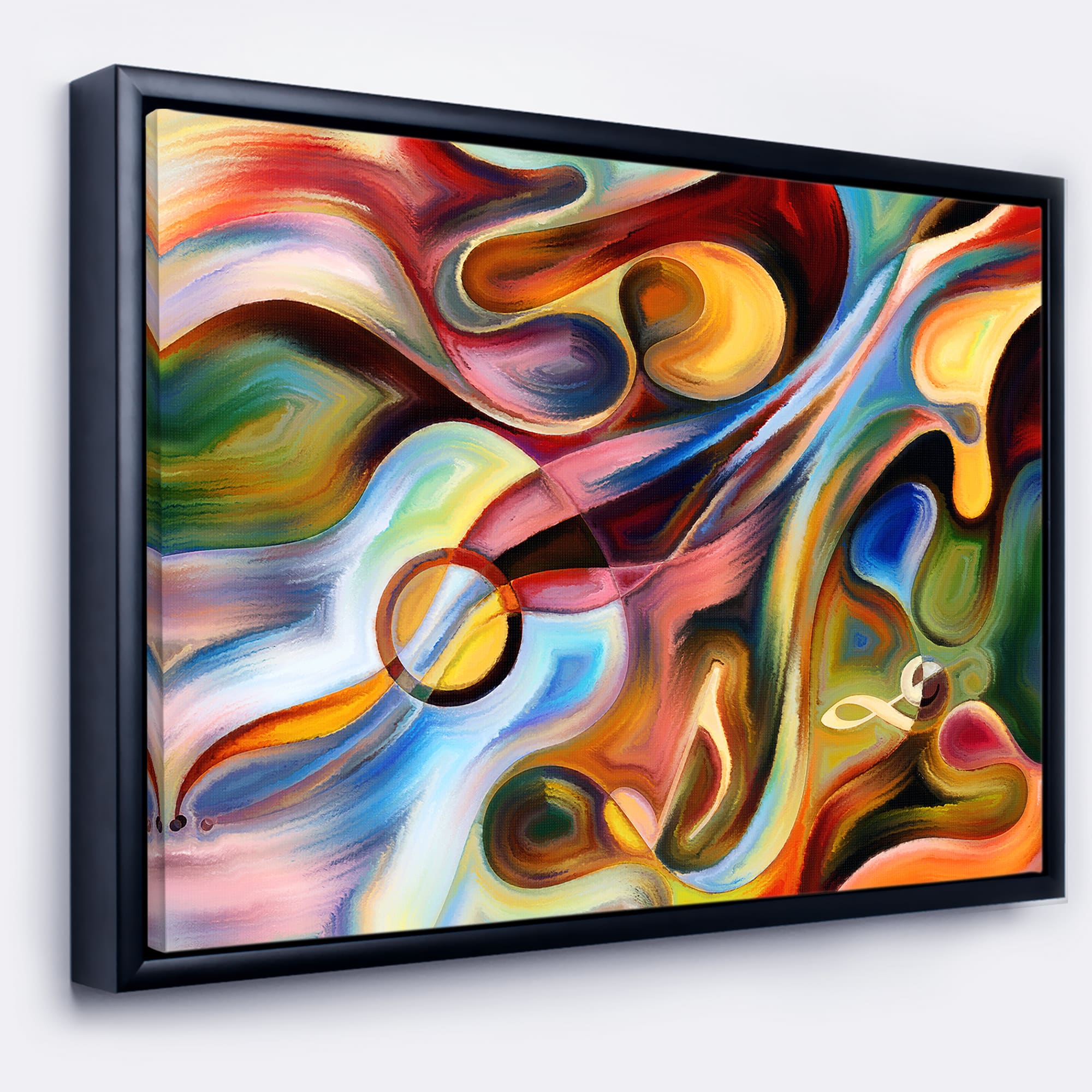 Designart - Music beyond the Frames - Music Canvas Art Print in Black Frame