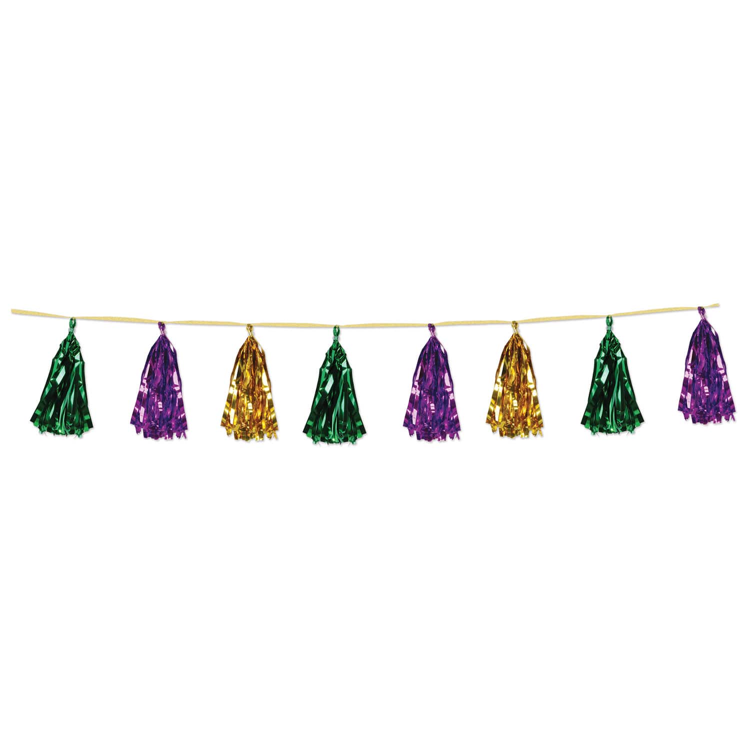 Beistle 9.75" x 8ft. Mardi Gras Metallic Tassel Garlands, 2ct.