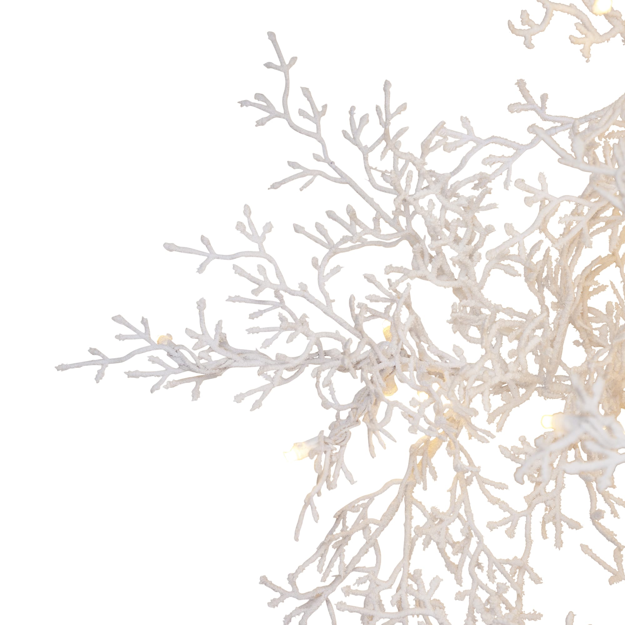 7.5ft. Pre-Lit Flocked Twig Artificial Christmas Tree, Warm White LED Lights