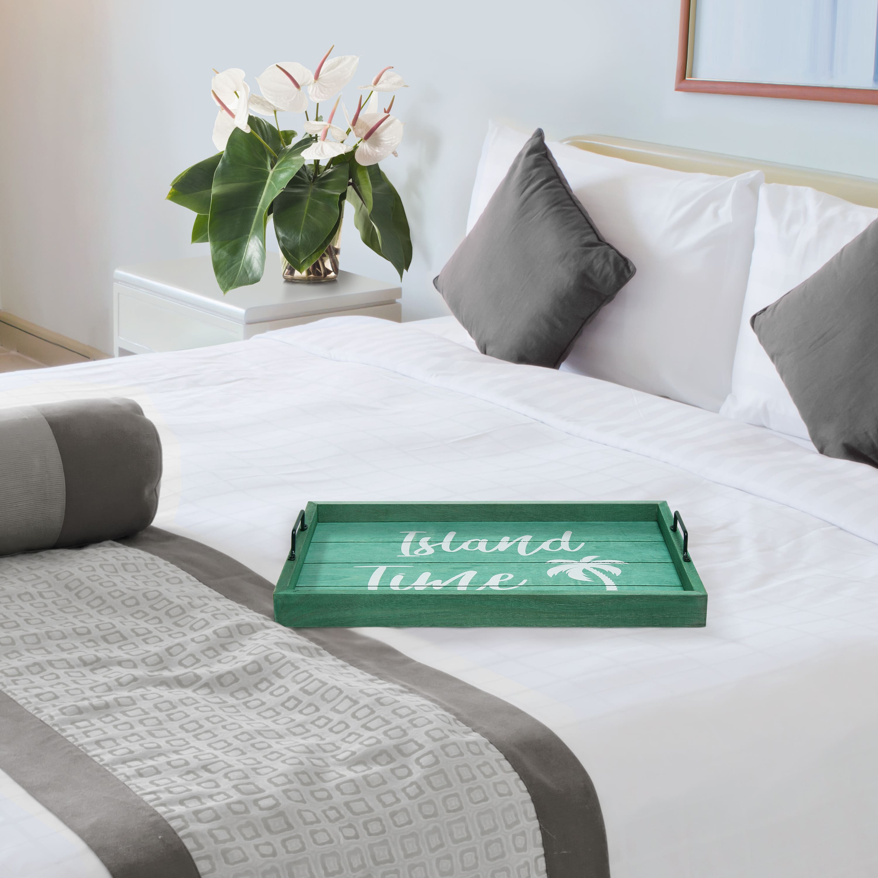 Elegant Designs™ 15.5" Island Time Serving Tray with Handles