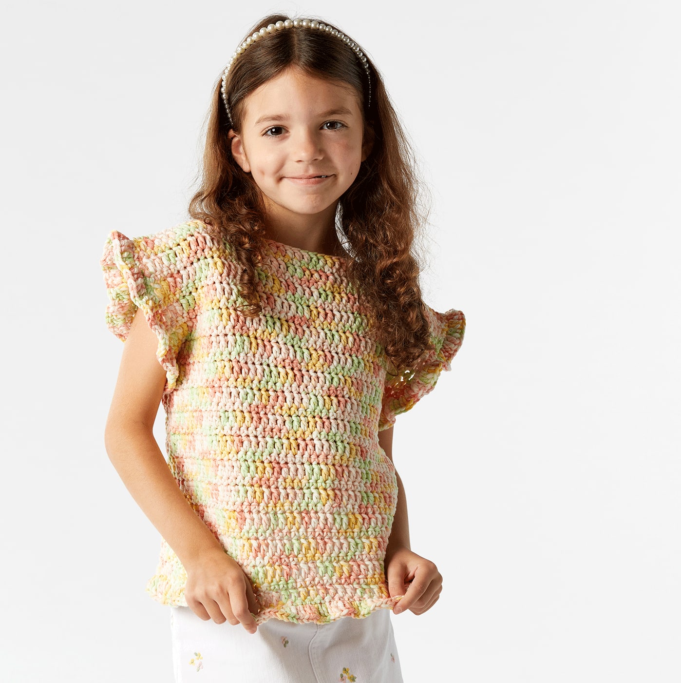 Loops & Threads® Bulky Twist™ Crochet Girls Ruffle Tee | Projects ...