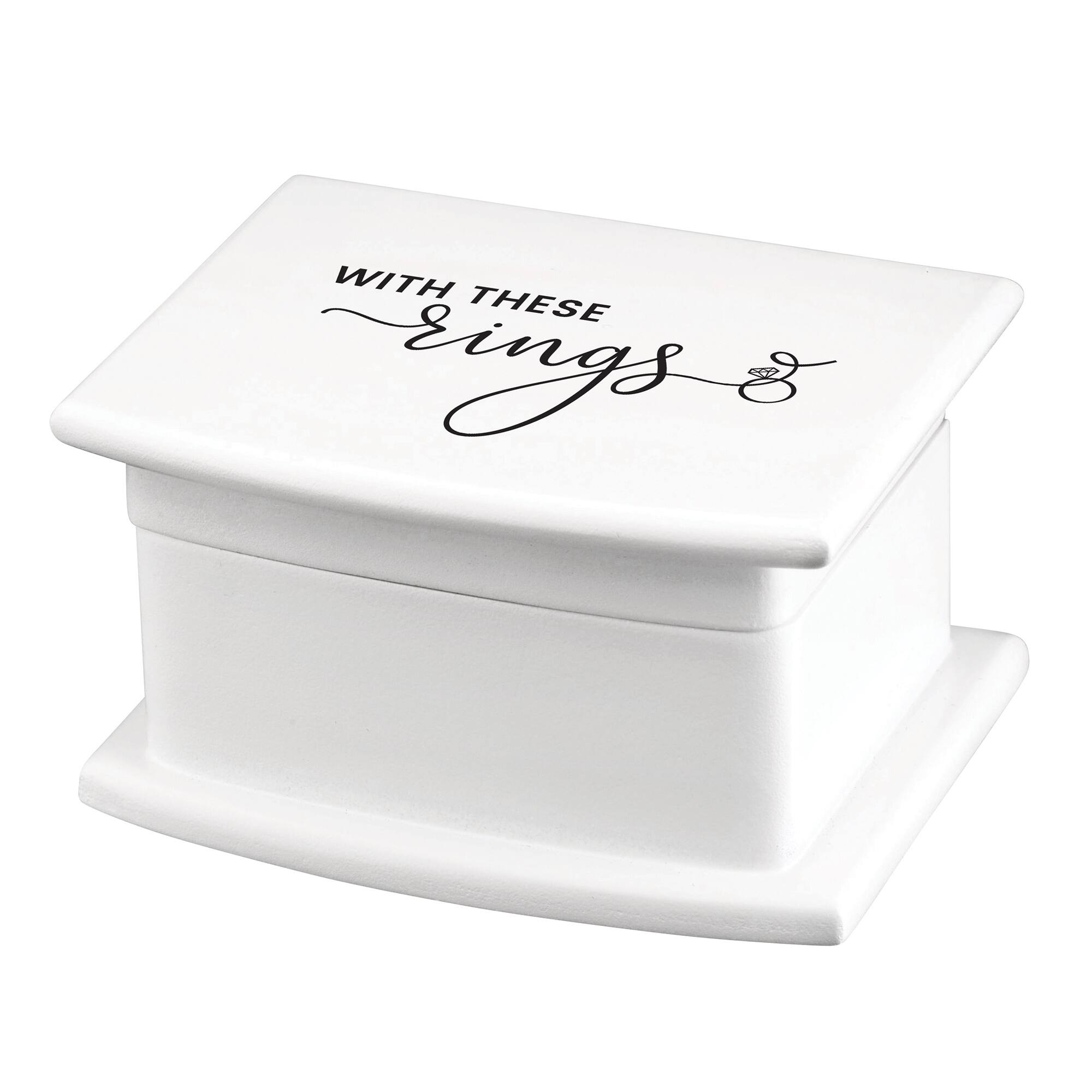 White Wedding Ring Bearer Book Box Ring Pillow Alternative 
