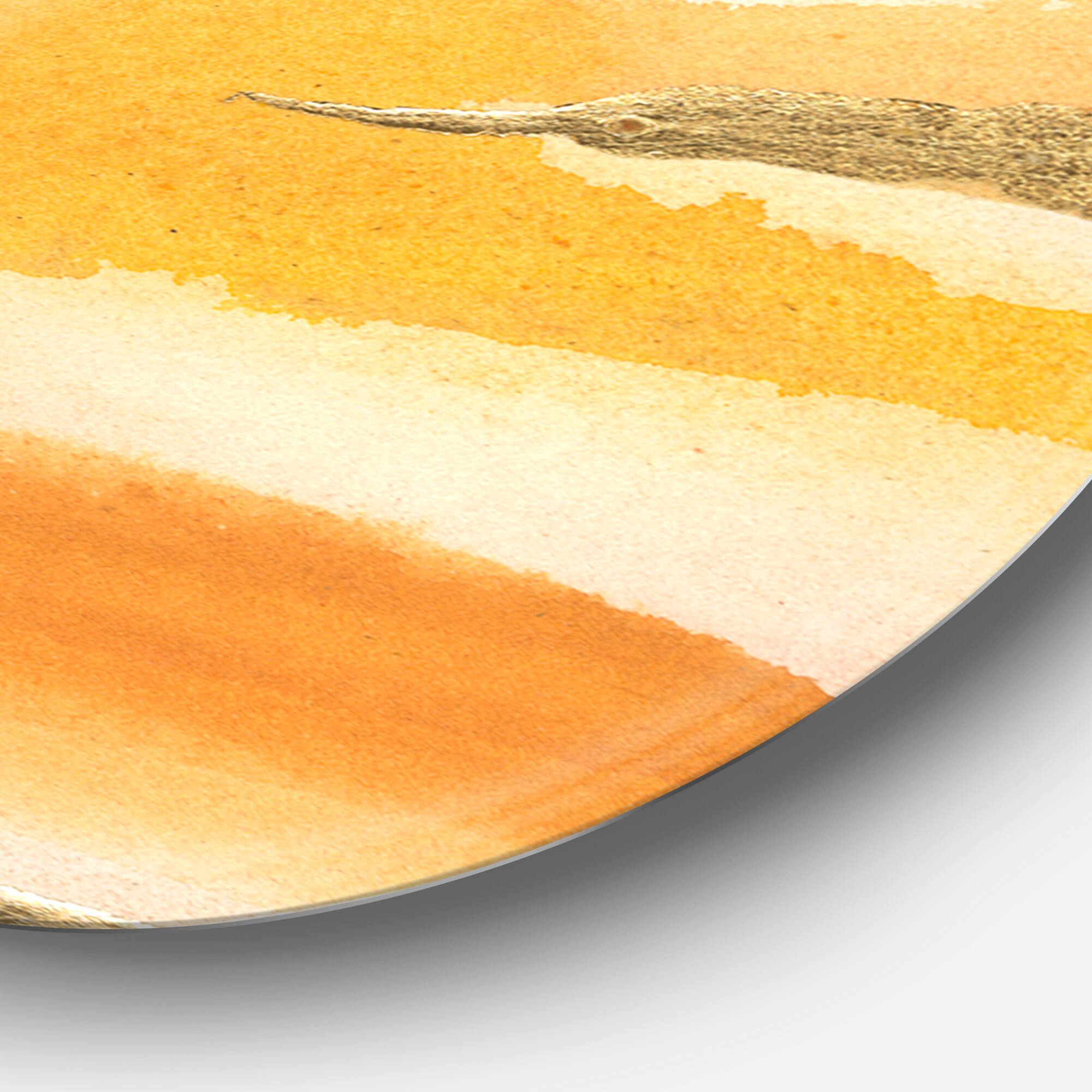 Designart - Gilded Amber II - Glam Metal Circle Wall Art