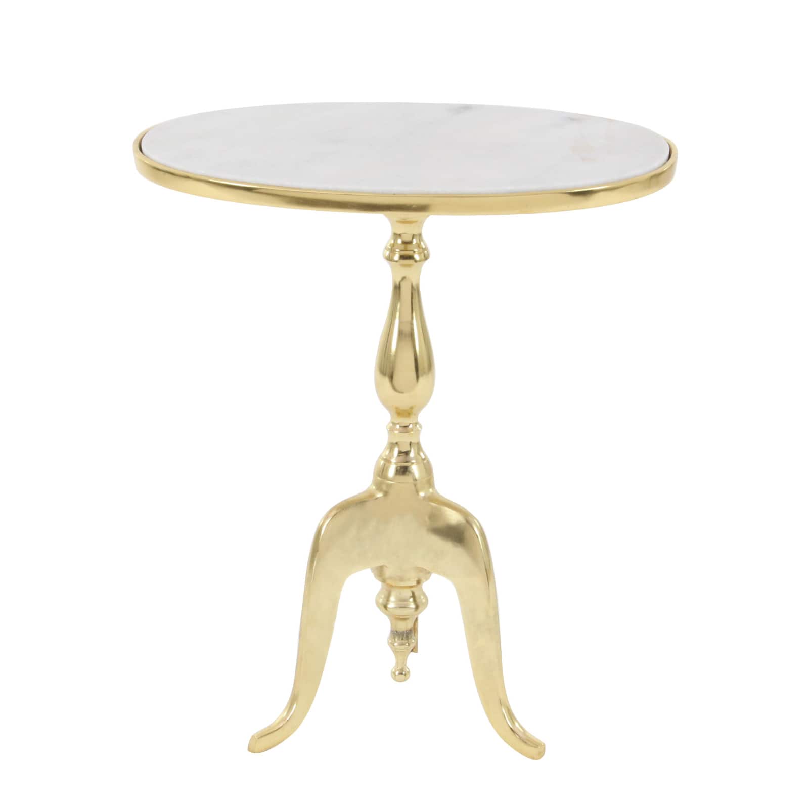 22&#x27;&#x27; Gold Stone Traditional Accent Table