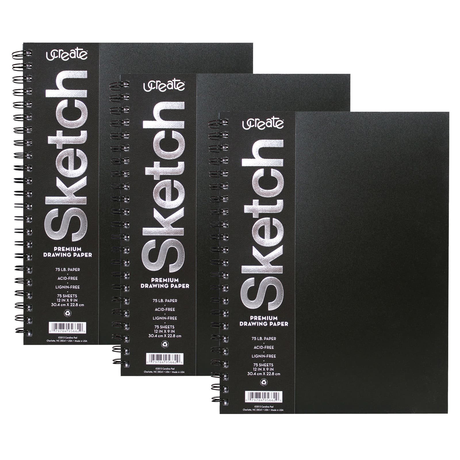 Pacon&#xAE; UCreate&#xAE; 12&#x22; x 9&#x22; Poly Cover Sketchbook, 3ct.
