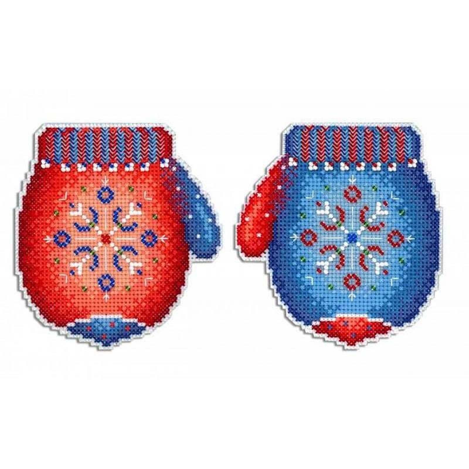 MP Studia Frosty Mitten Plastic Canvas Counted Cross Stitch Kit