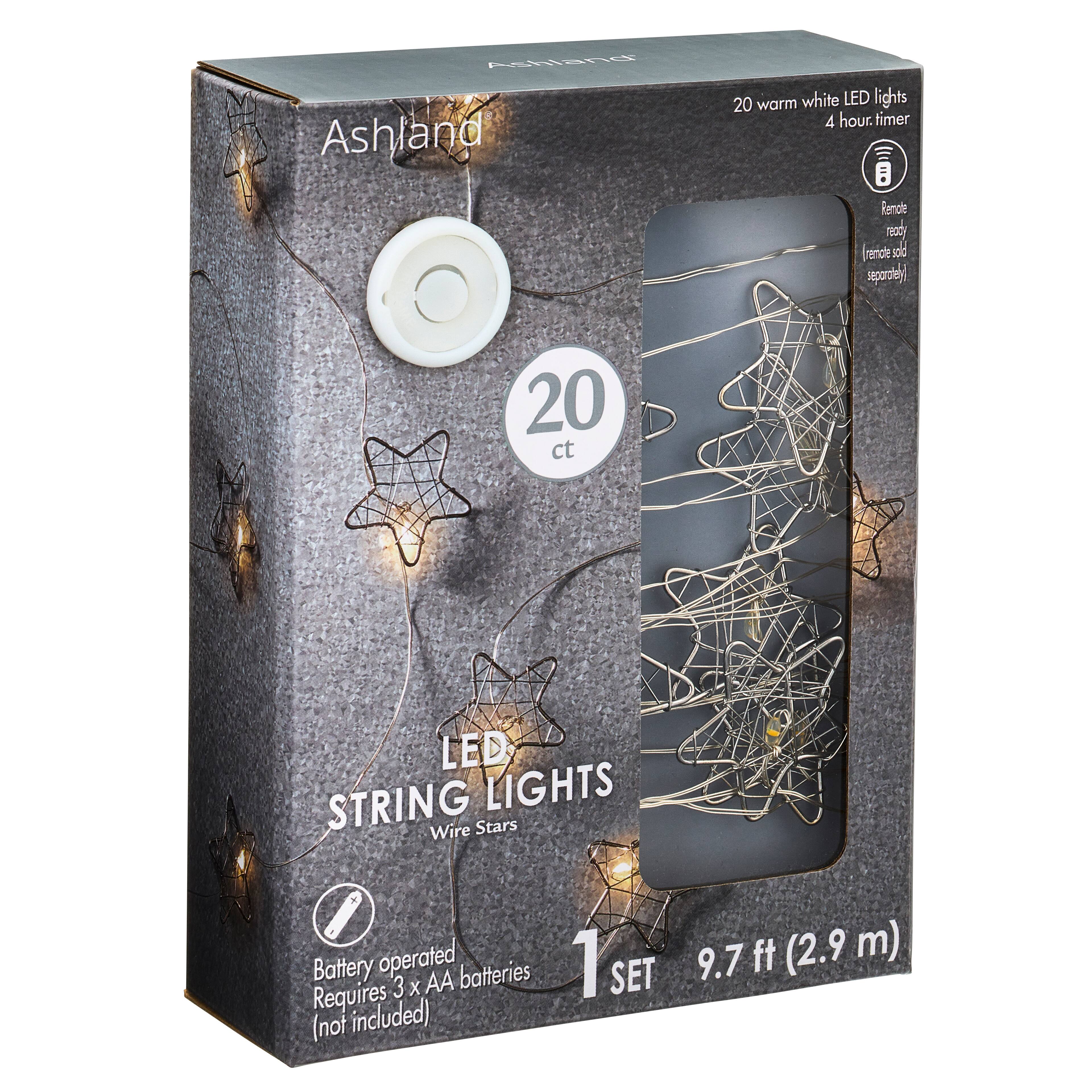 12 Pack: 10ft. Warm White Wired Star LED String Lights by Ashland&#x2122;