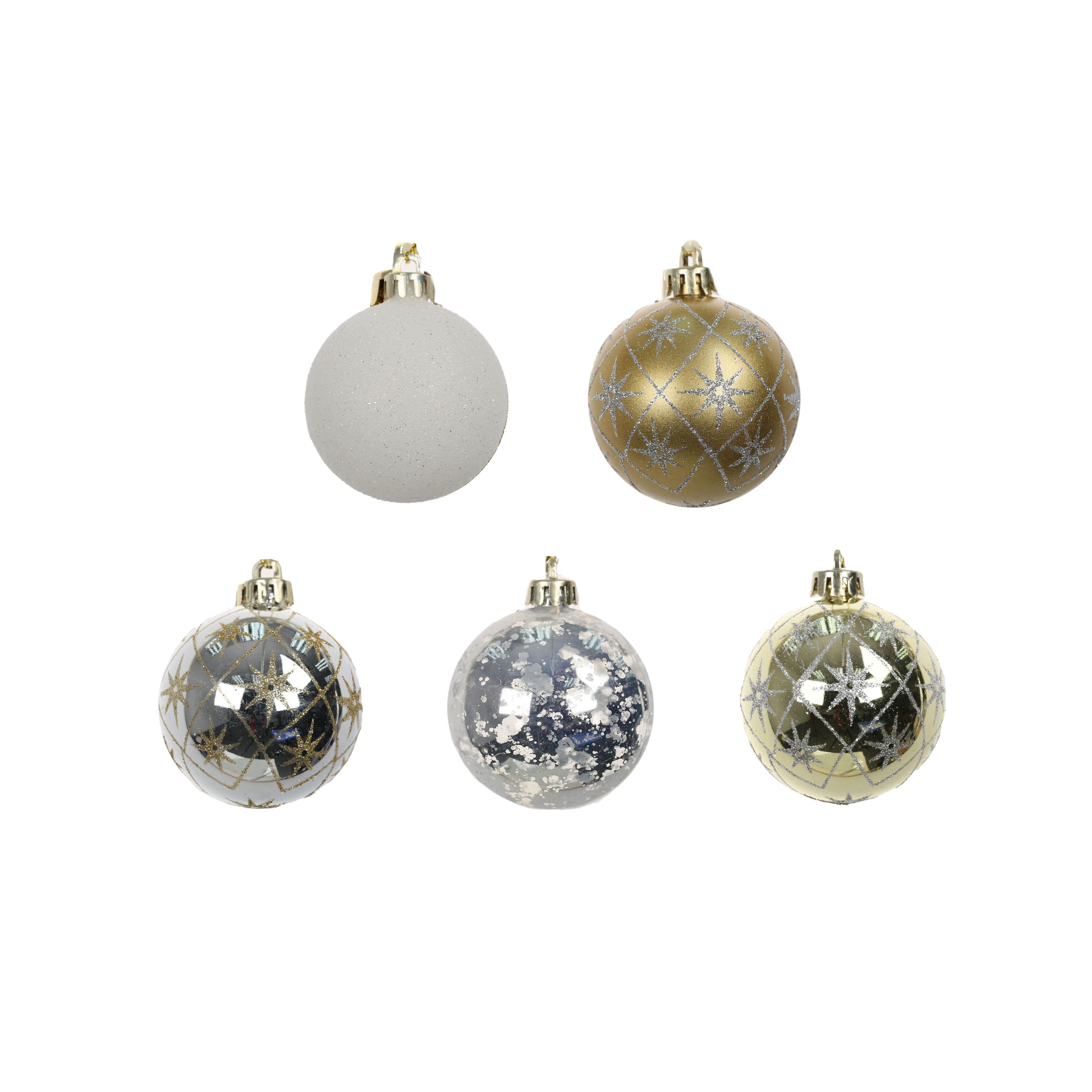 Assorted Silver &#x26; Gold Ball Plastic Ornament Tube by Ashland&#xAE;, 1pc.