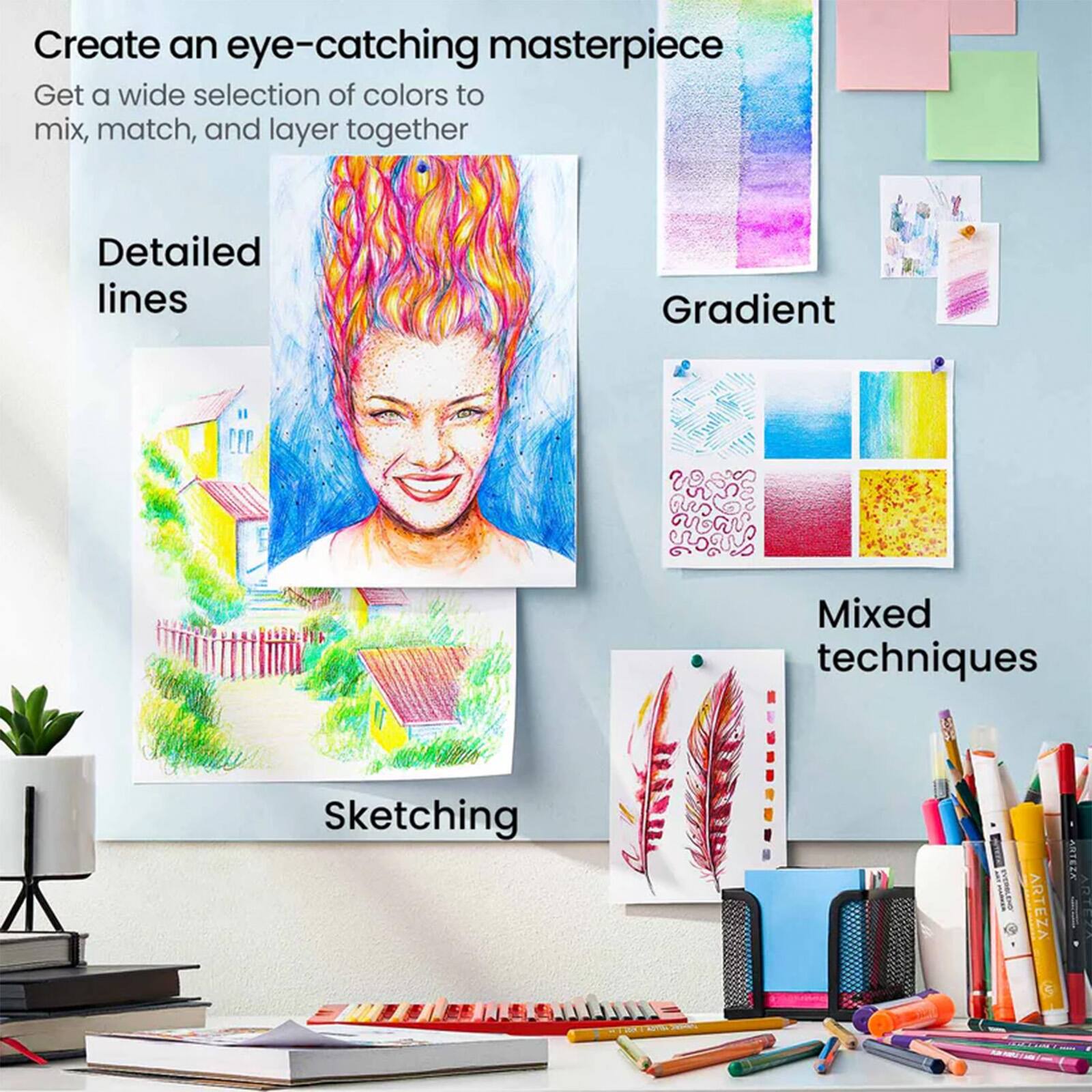 Arteza® Pro Series 48 Color Watercolor Pencil Set