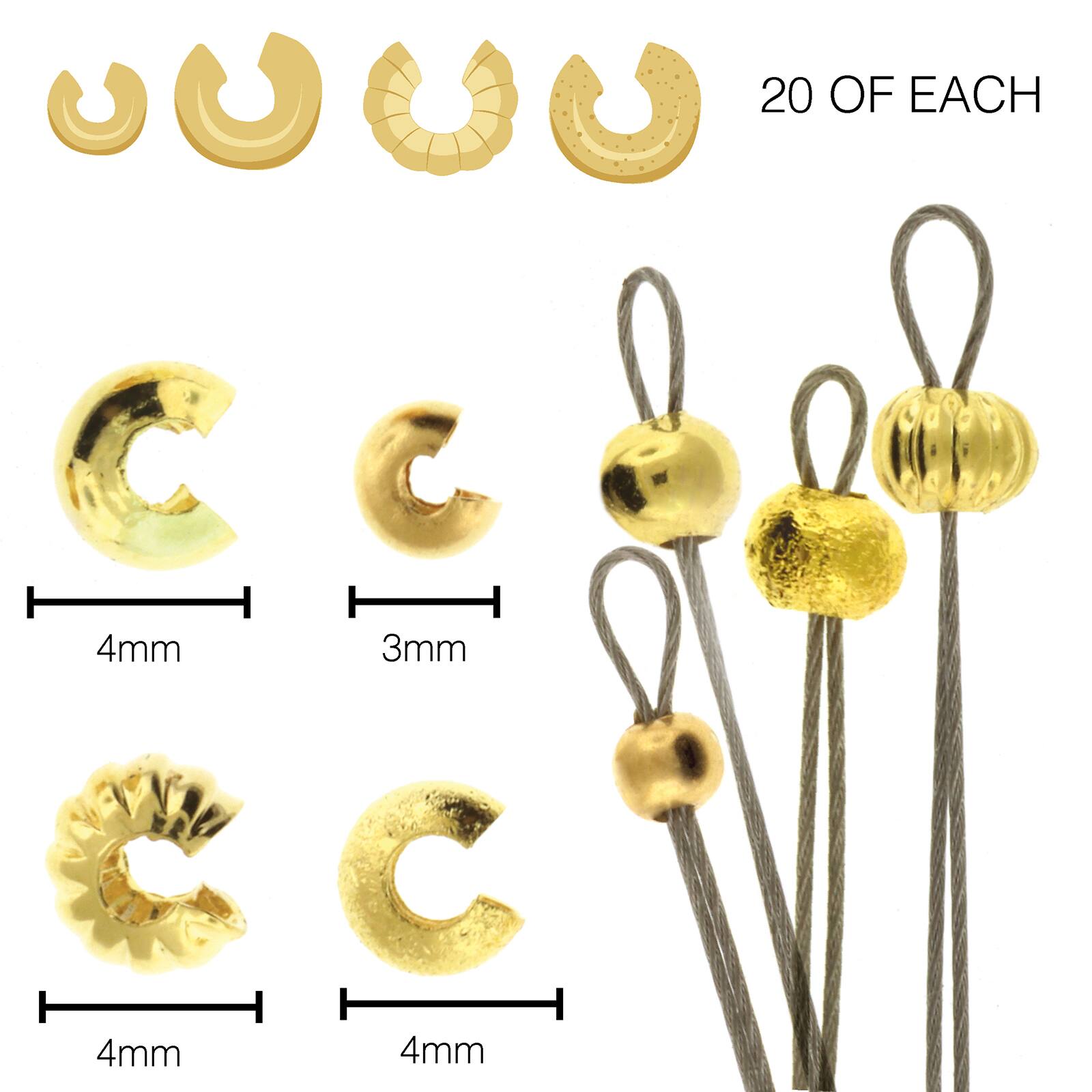 The Beadsmith&#xAE; Gold Plated Crimp Bead Cover, 80ct.