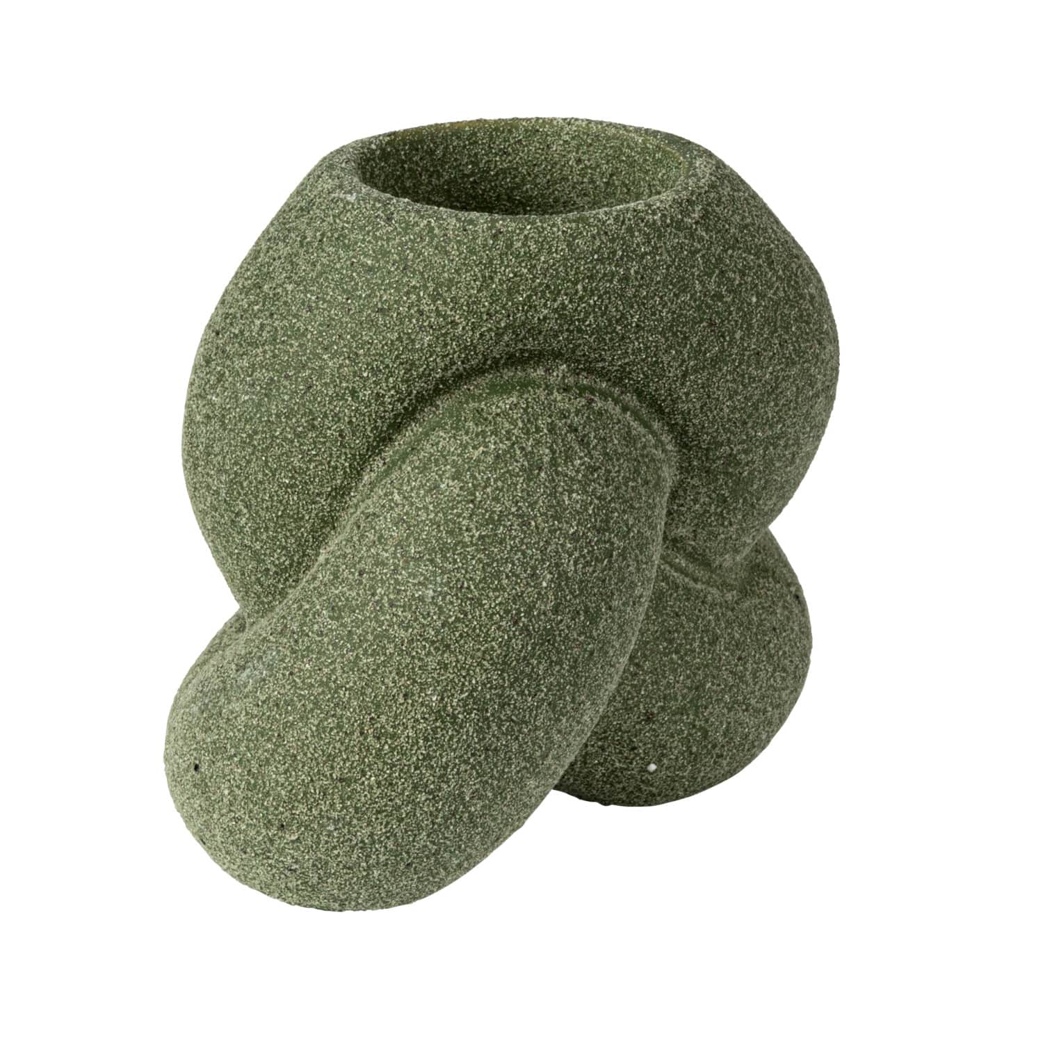 Hello Honey® 4" Green Stoneware Tealight & Taper Candle Holder