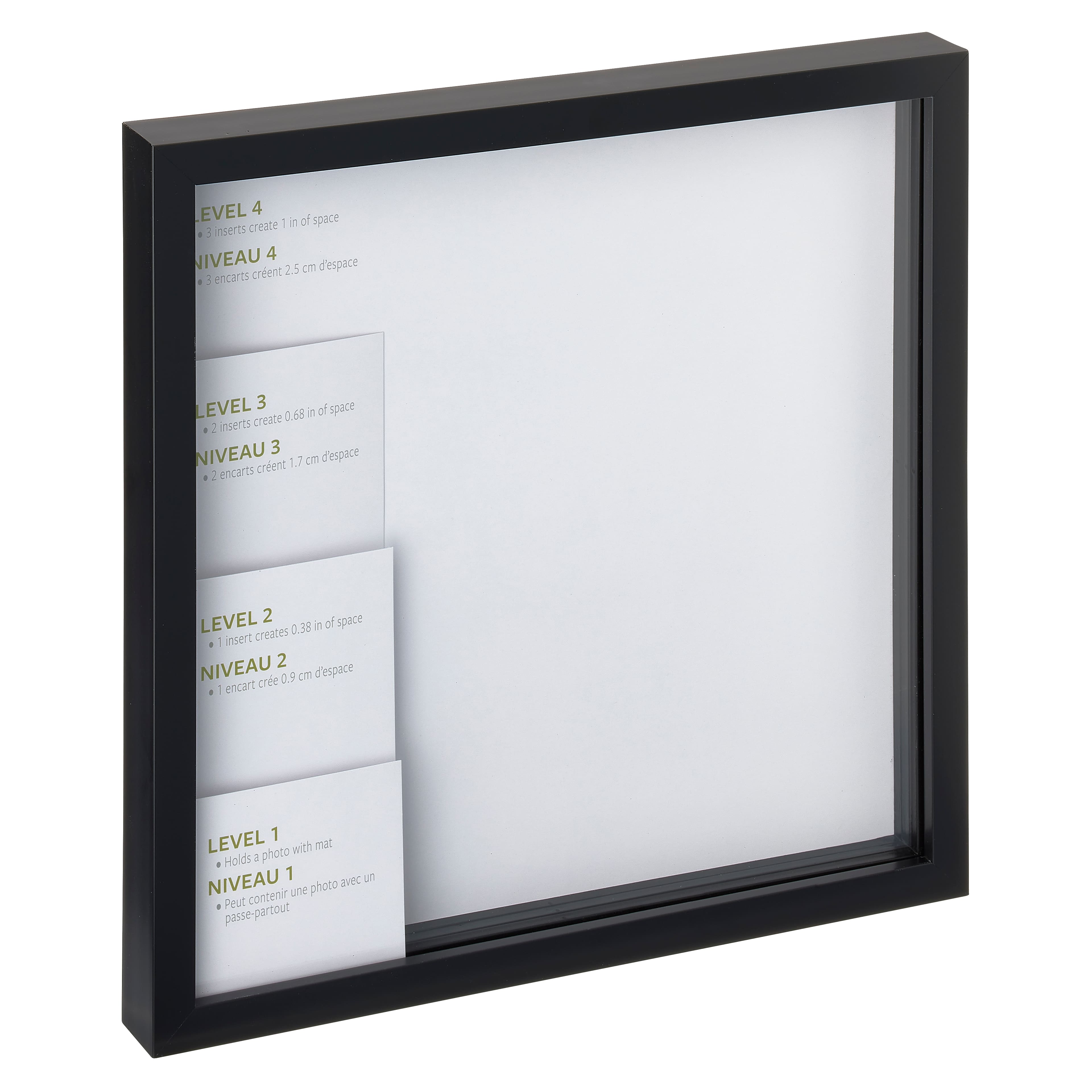 8 Pack Black AdjustableDepth 12" x 12" Shadow Box by Studio Décor