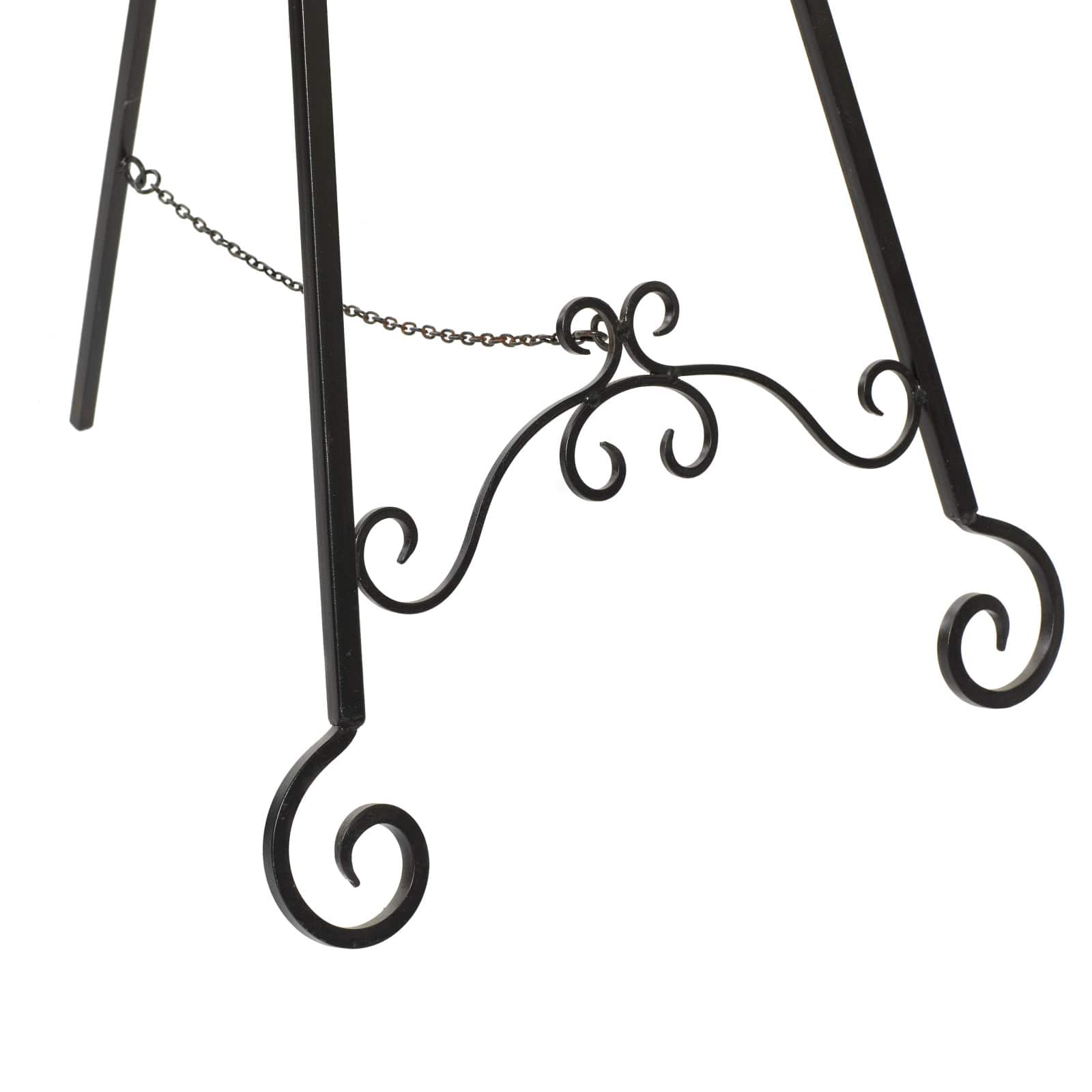 Traditional Black Iron Floor Easel, 46&#x22; x 21&#x22; x 22&#x22;