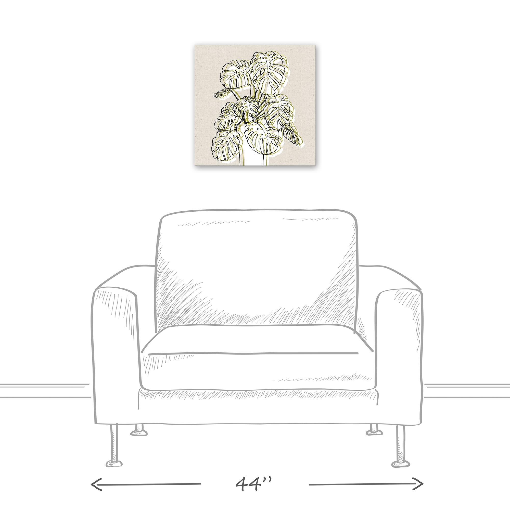 Design Directs Monstera Drawing Canvas Wall Art