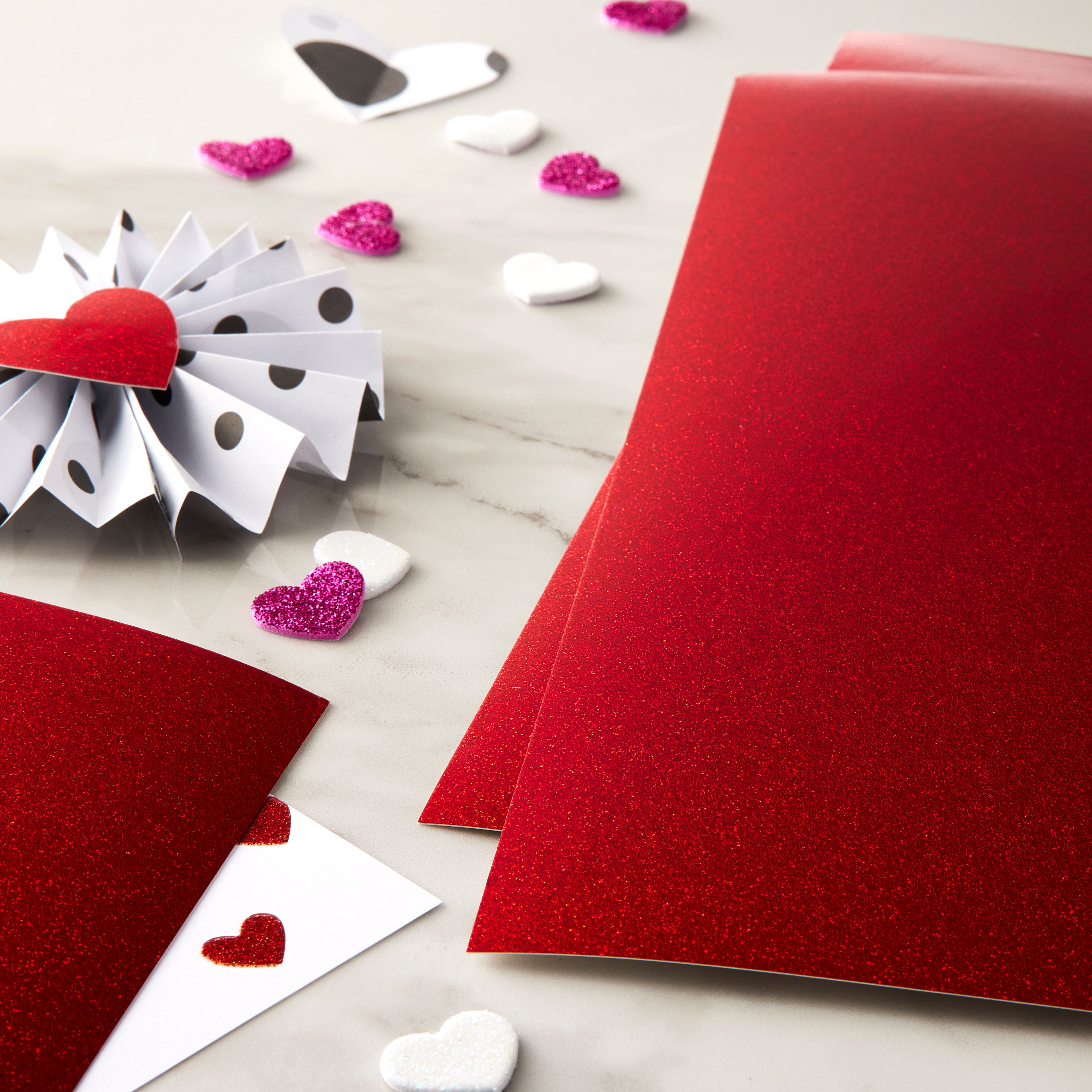 30 Pack: Red Slick Glitter Paper by Recollections&#xAE;, 12&#x22; x 12&#x22;