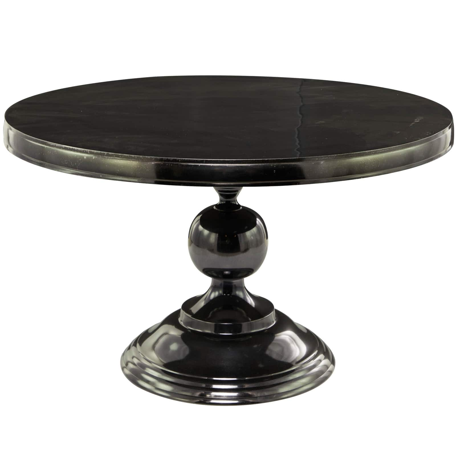 Black Aluminum Coffee Table with Pedestal Base 31&#x22; x 31&#x22; x 19&#x22;