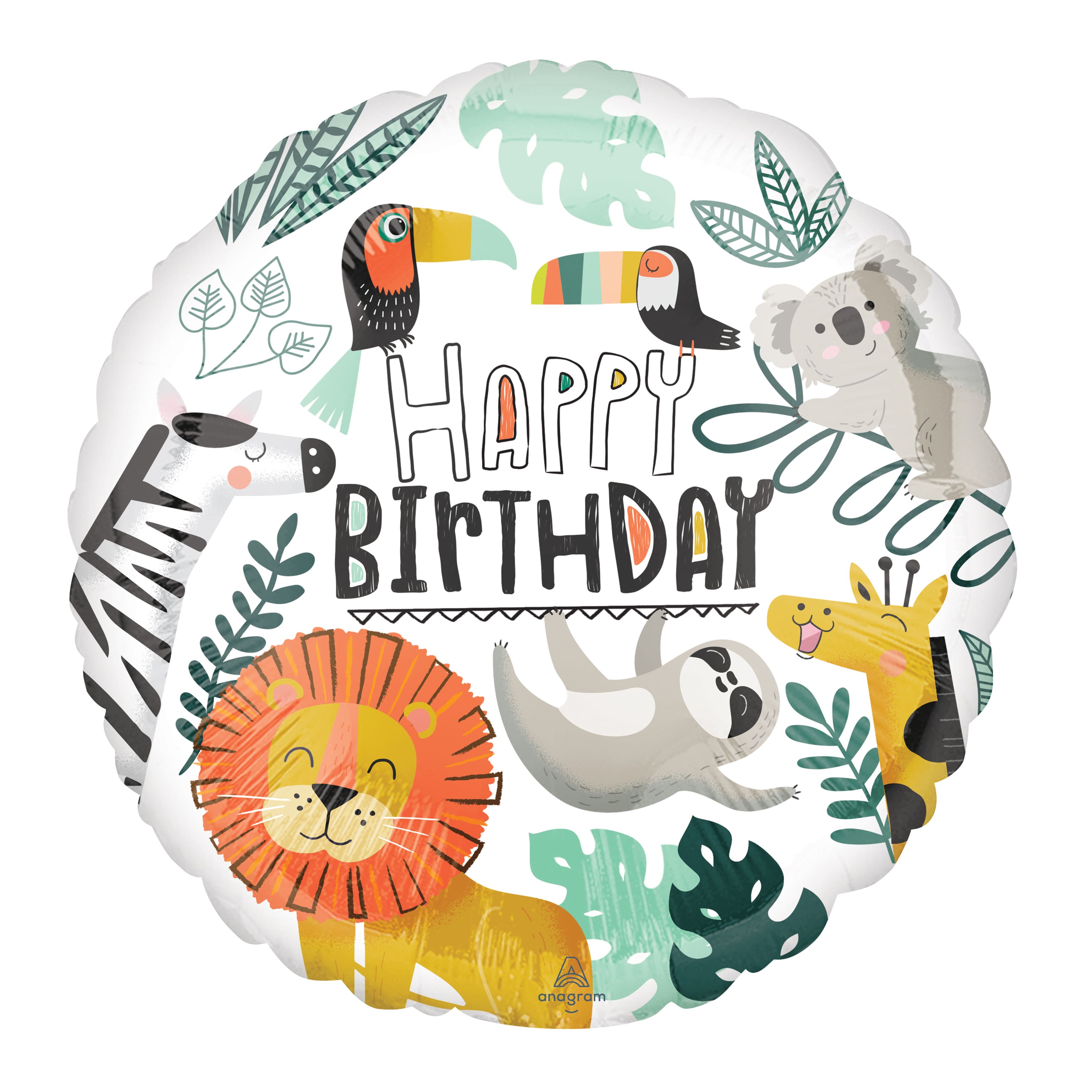 17" Get Wild Happy Birthday Foil Balloon