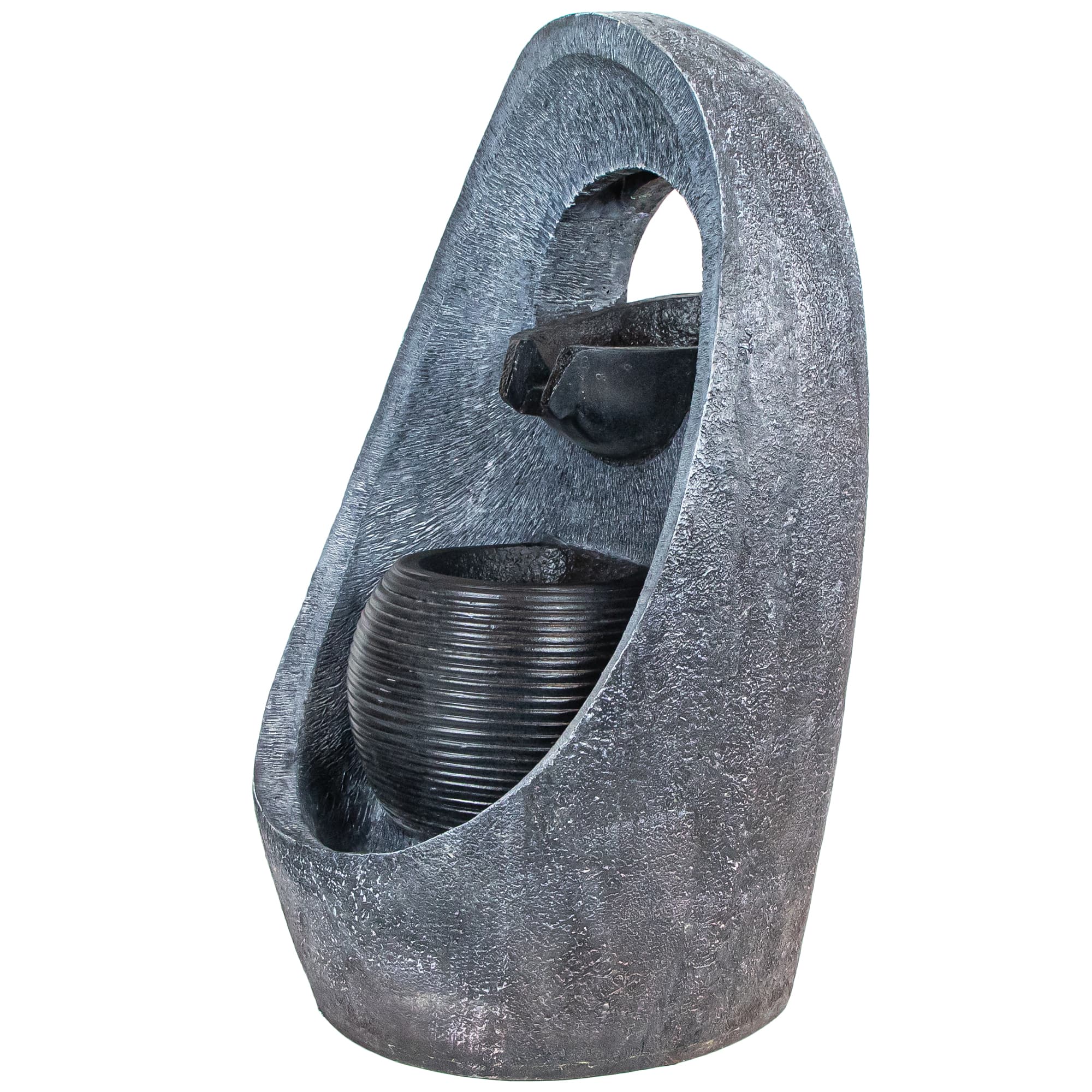 30&#x22; LED Modern Style Outdoor Garden Water Fountain