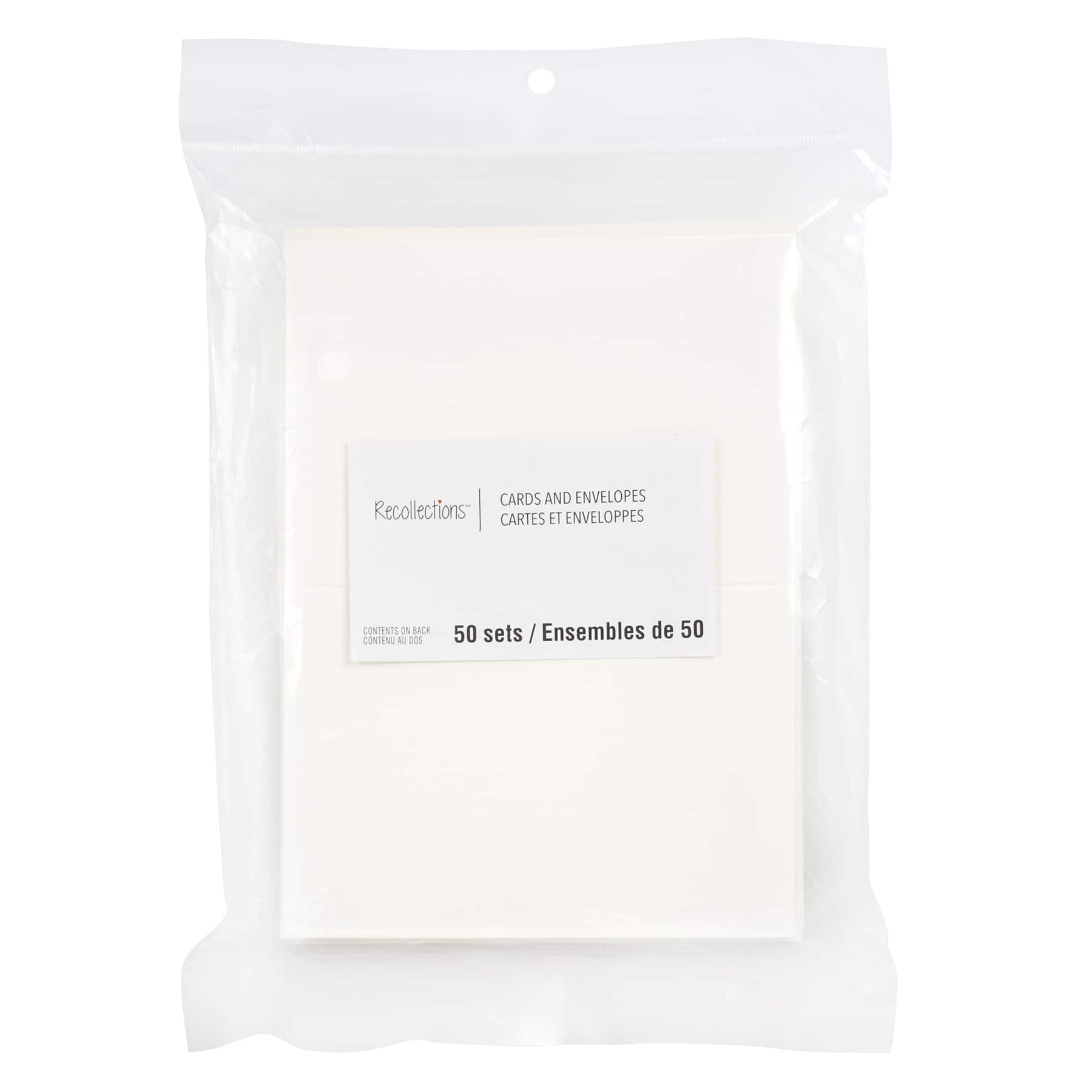 12 Packs: 50 ct. (600 total) 3.5" x 4.87" Ivory Folded Cards & Envelopes by Recollections™