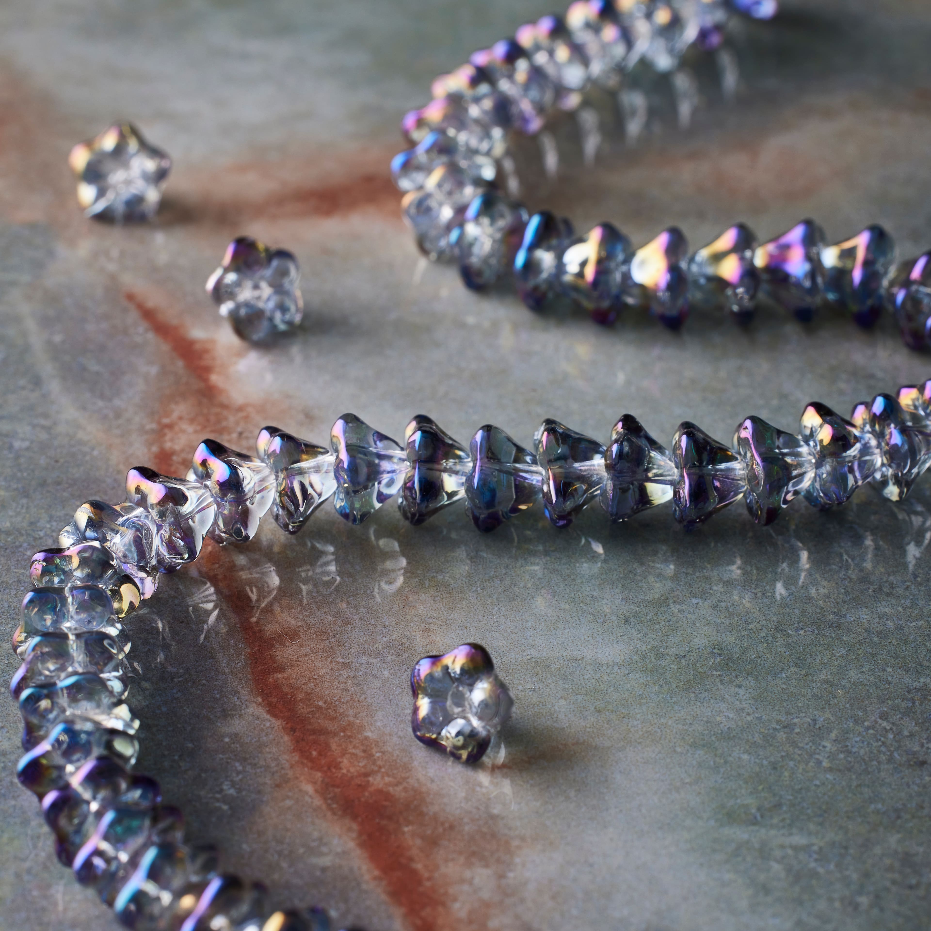 Purple AB Glass Flower Beads, 7.5mm by Bead Landing&#x2122;