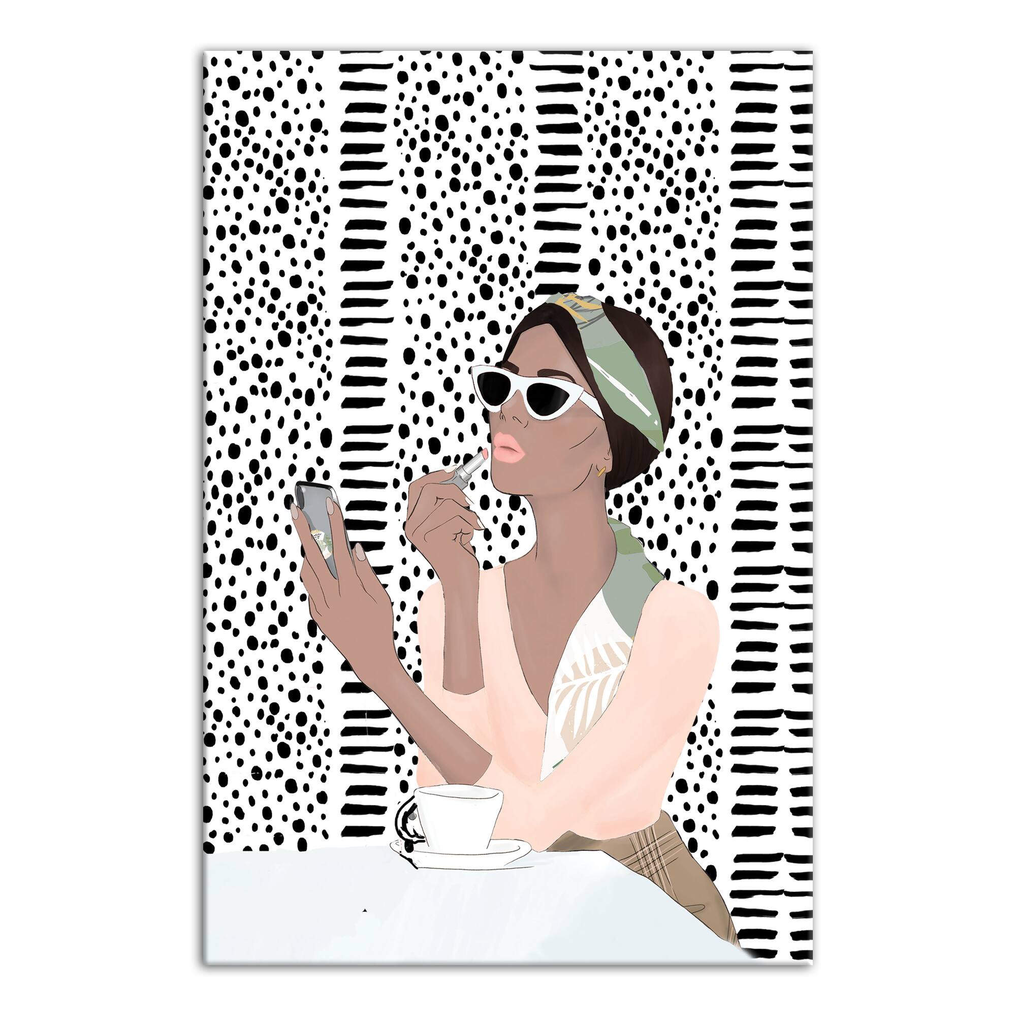 Caf&#xE9; Girl Canvas Wall Art