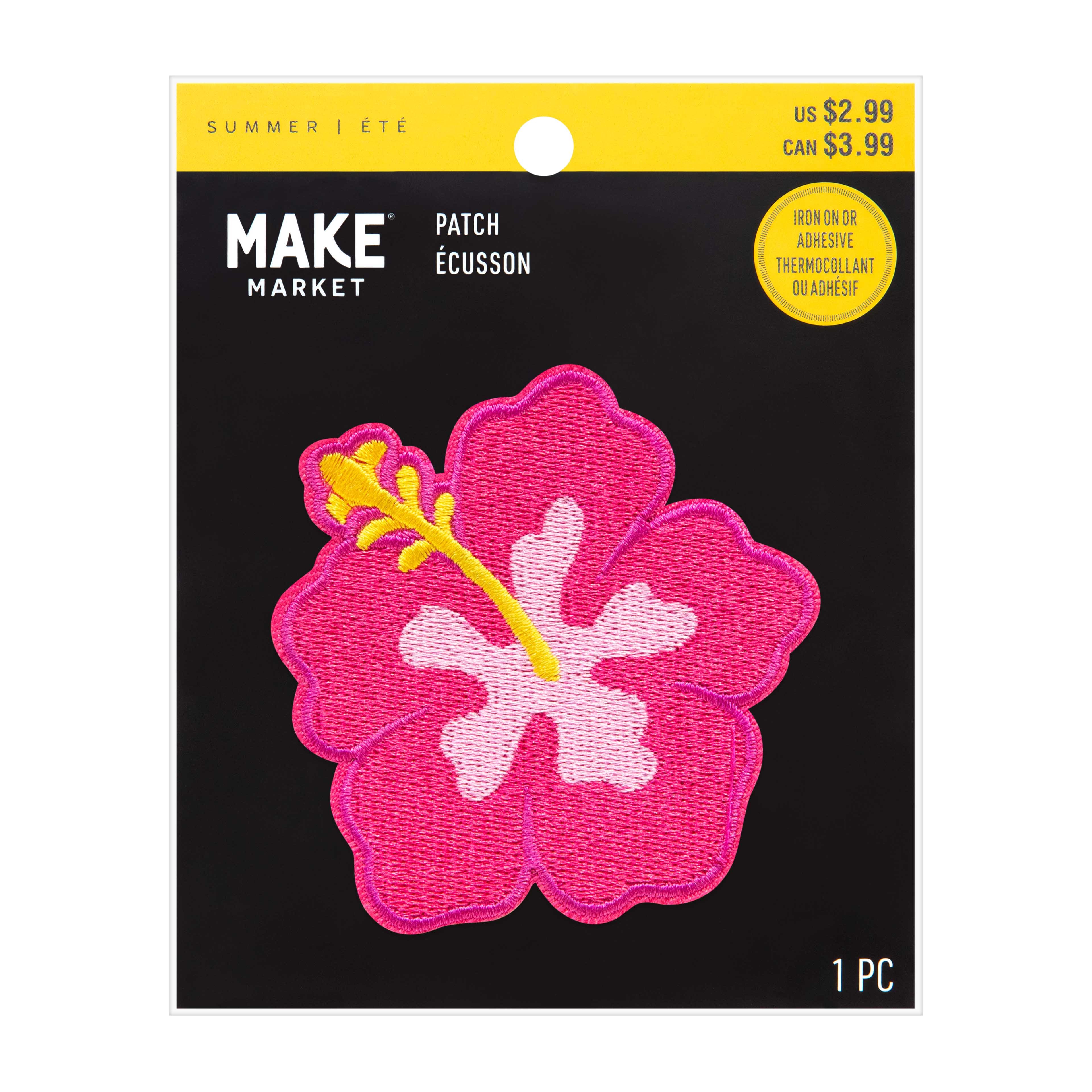 Summer Hibiscus Iron On &#x26; Adhesive Patch by Make Market&#xAE;
