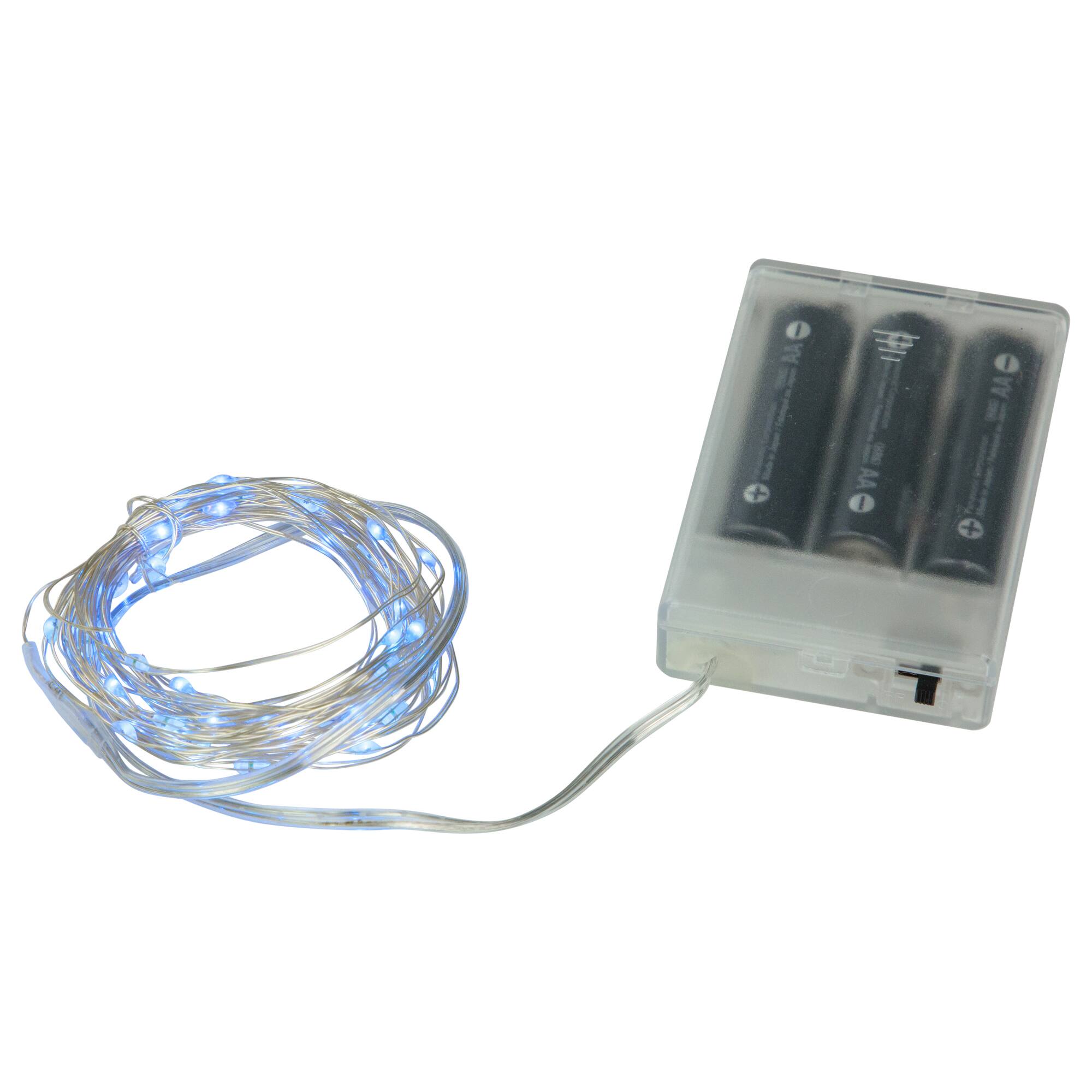 100ct Blue LED Micro Fairy Lights 16ft Copper Wire