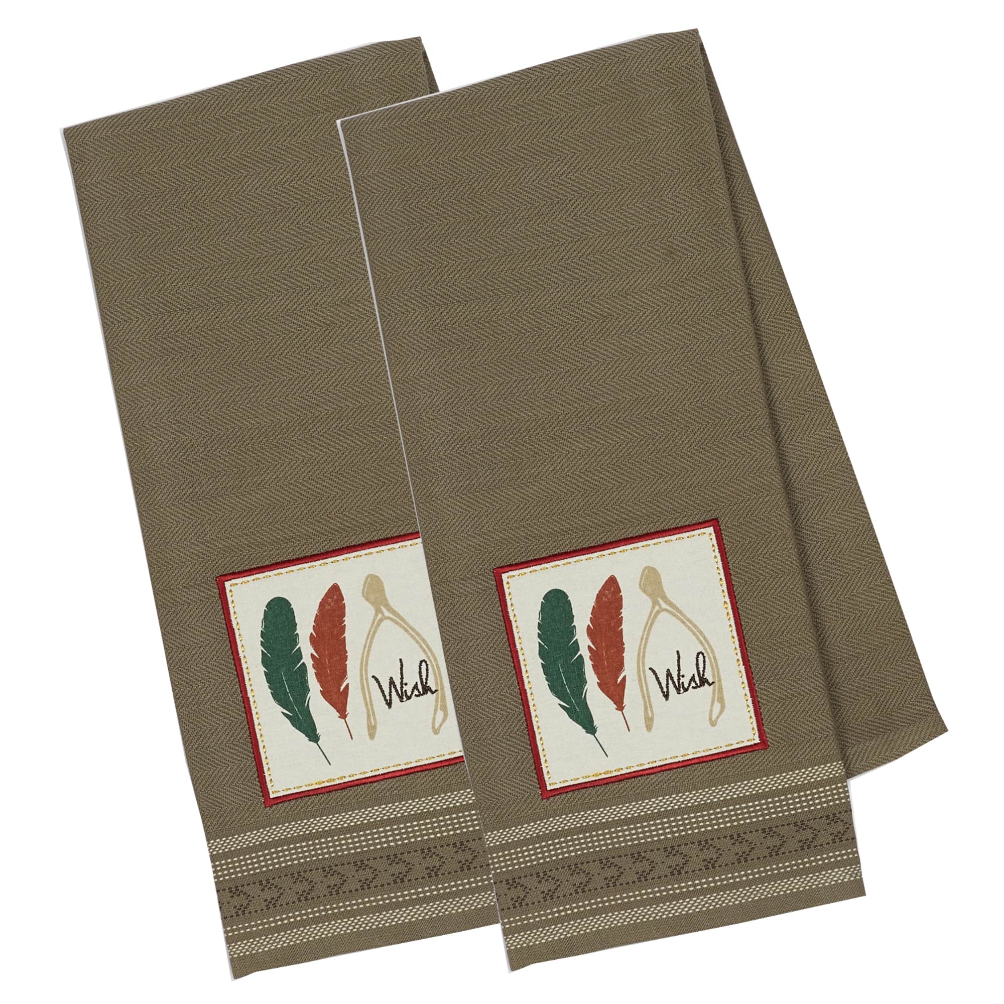 DII Holiday Kitchen Collection Embroidered Dishtowel Set, 18x28