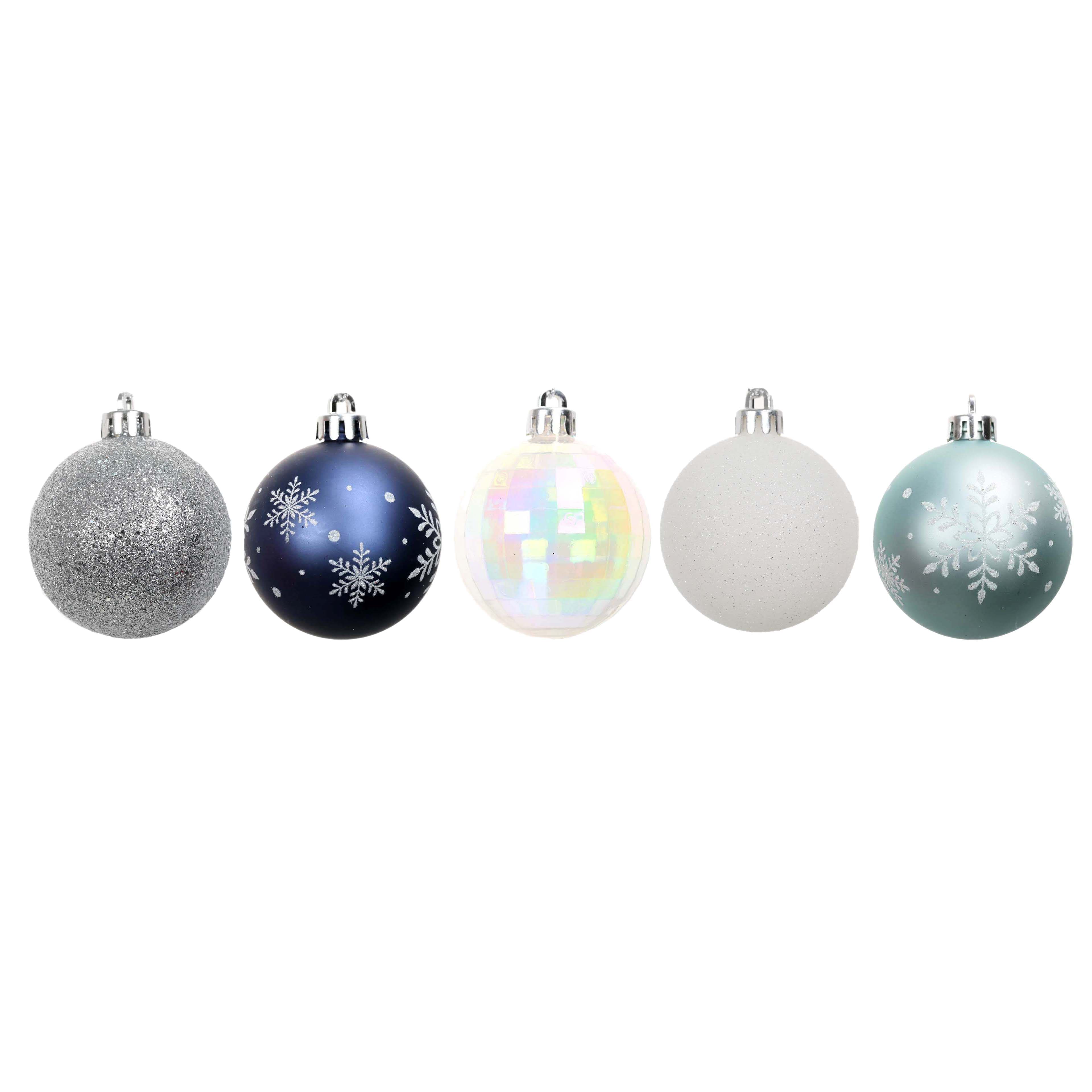 Assorted Blue, White &#x26; Silver Ball Plastic Ornament Tube by Ashland&#xAE;, 1pc.