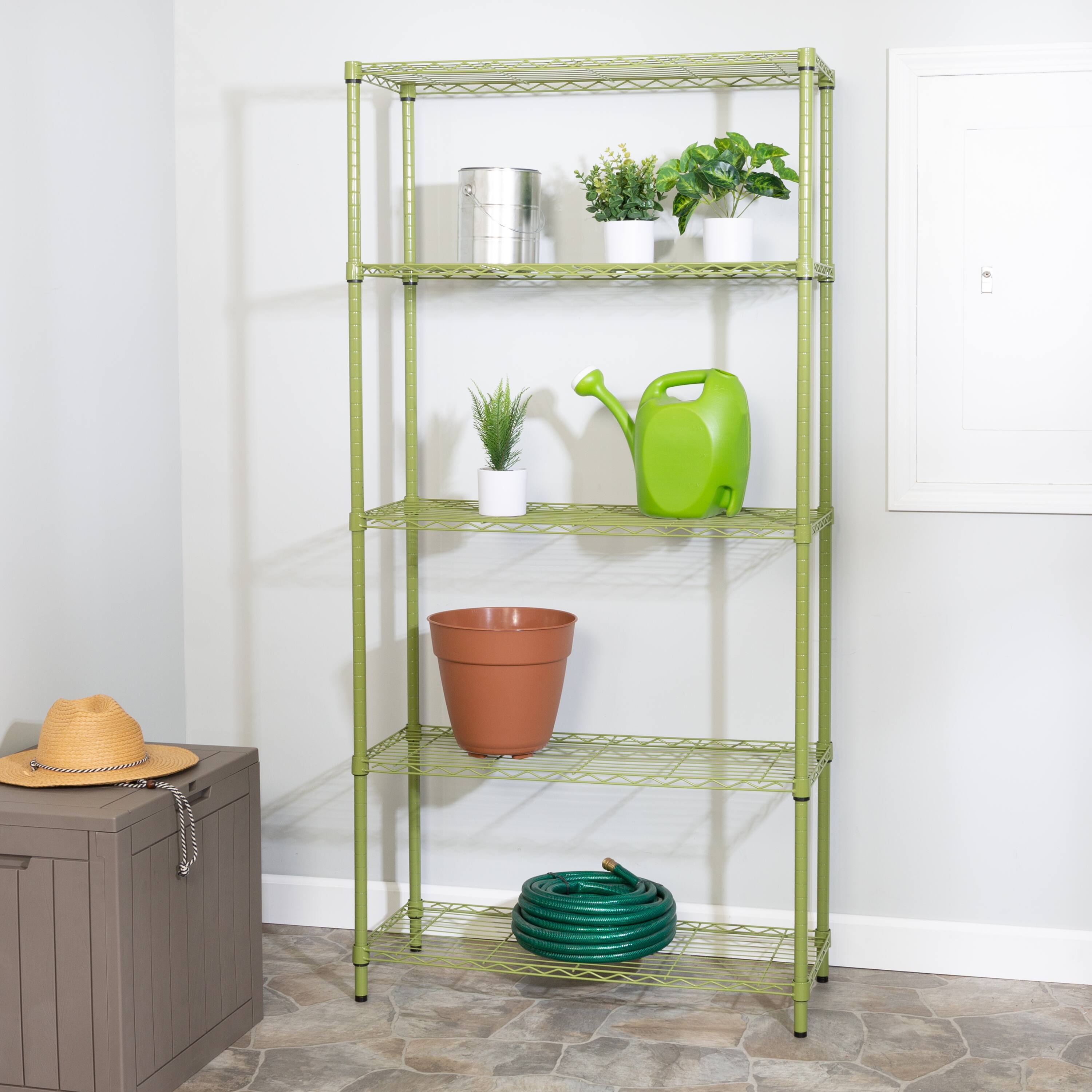 Honey Can Do Olive Adjustable 5-Tier Shelves