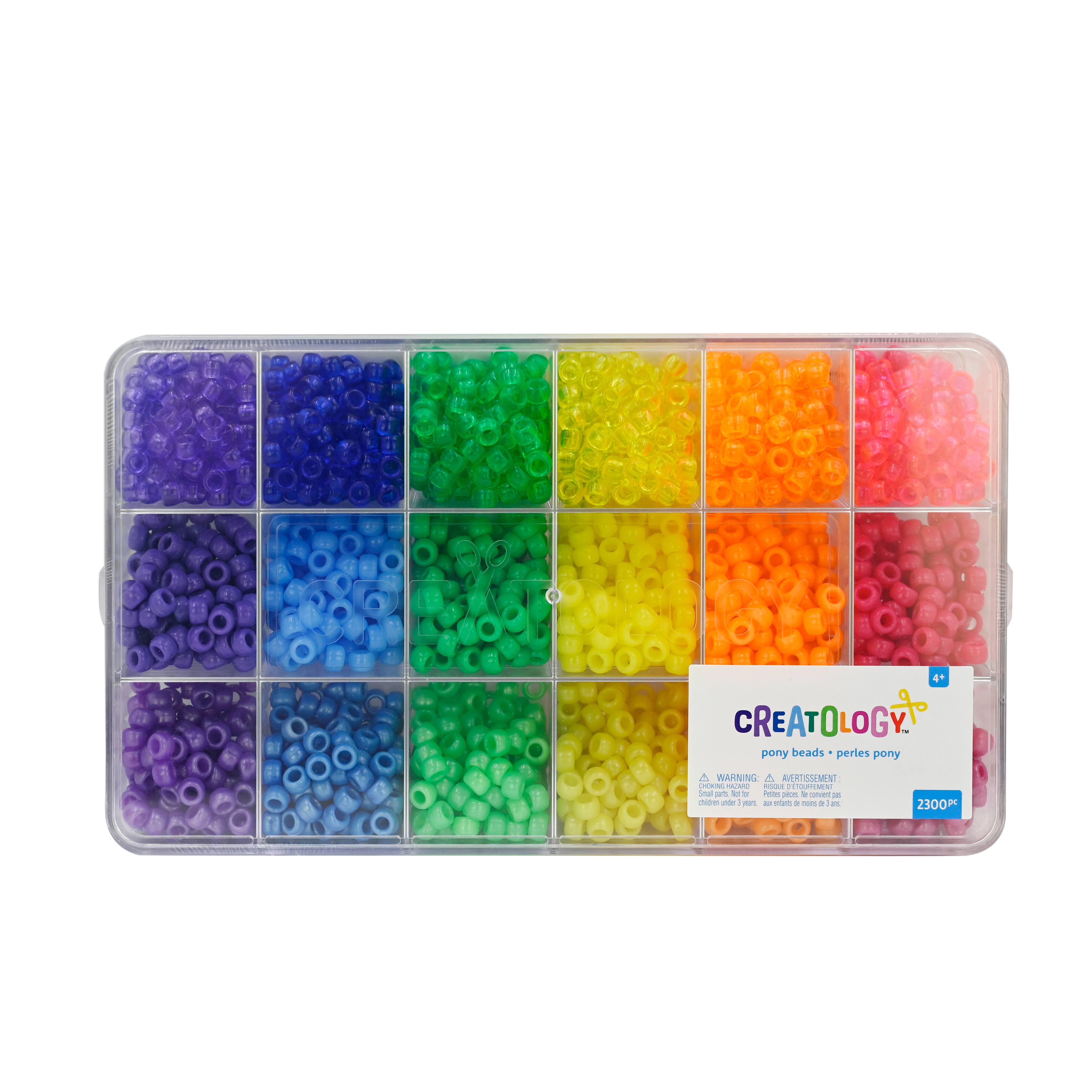 9 Packs: 2,300 ct. (20,700 total) Rainbow Pony Beads Set by Creatology™