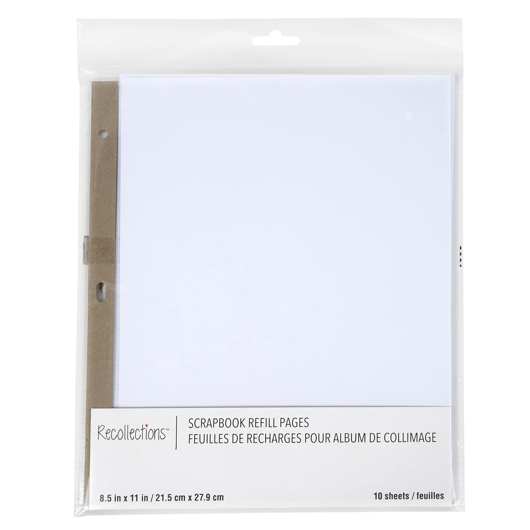 11&#x22; x 8.5&#x22; White Scrapbook Refill Pages by Recollections&#x2122;