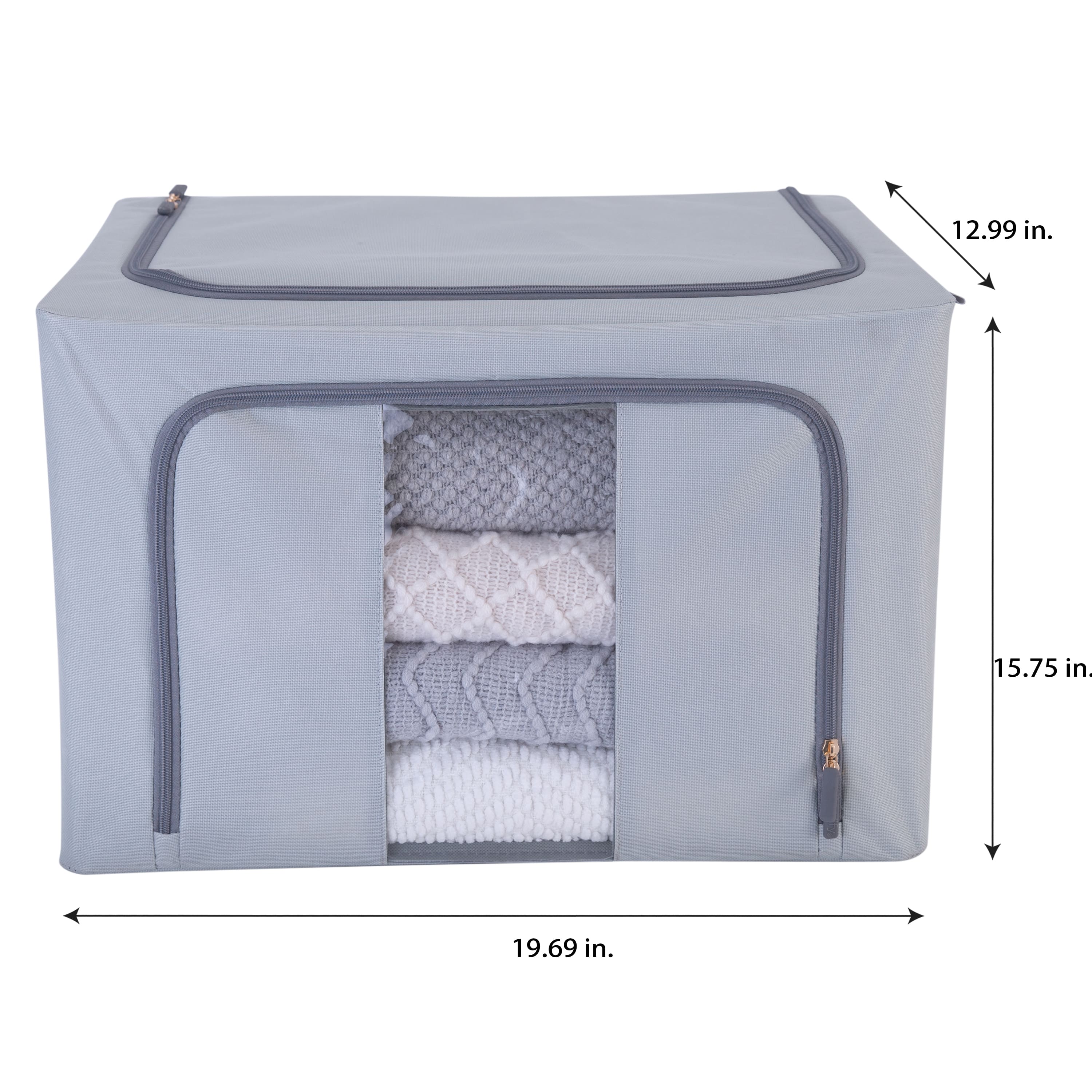 Simplify Gray Collapsible Storage Box with Handles