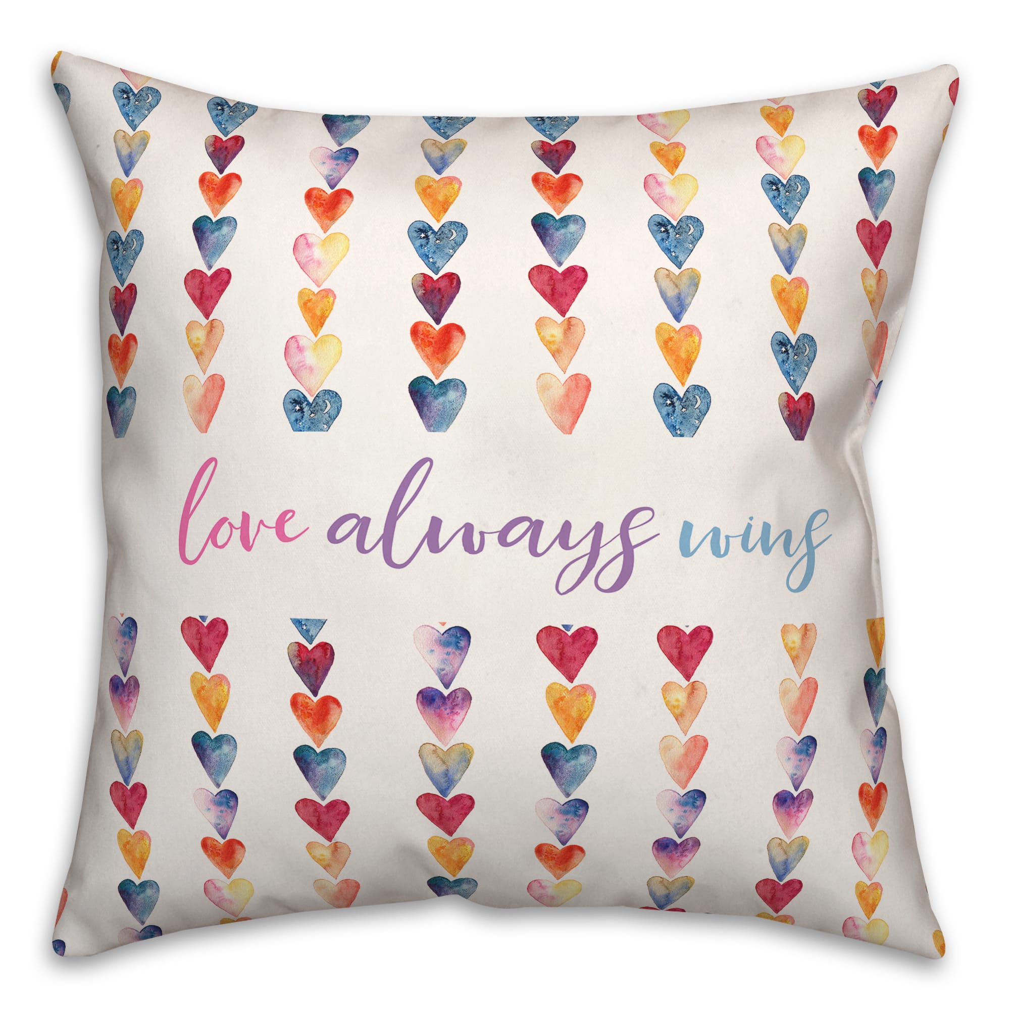 Love Always Wins Rainbow Throw Pillow