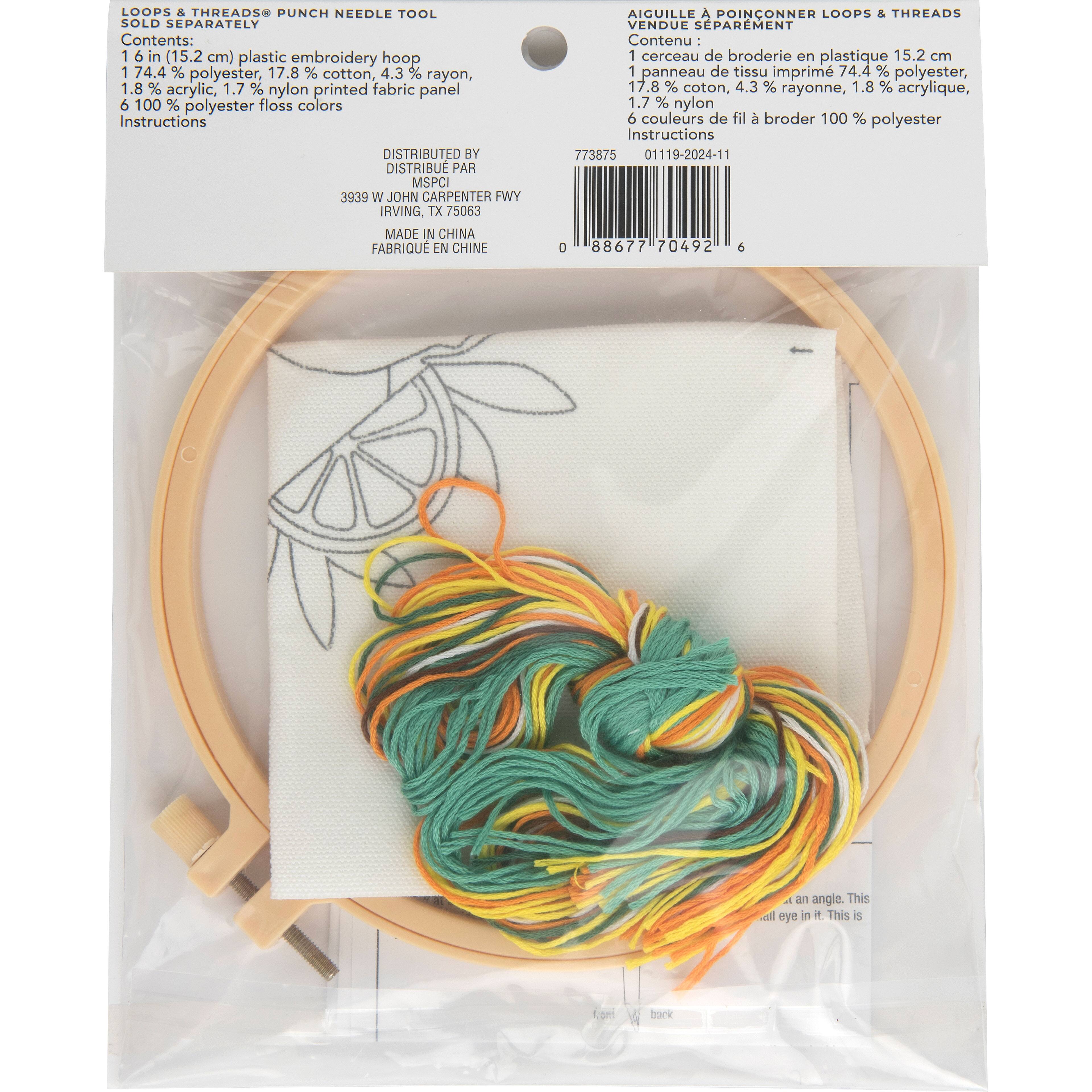 6&#x22; Lemon &#x26; Orange Punch Needle Kit by Loops &#x26; Threads&#xAE;