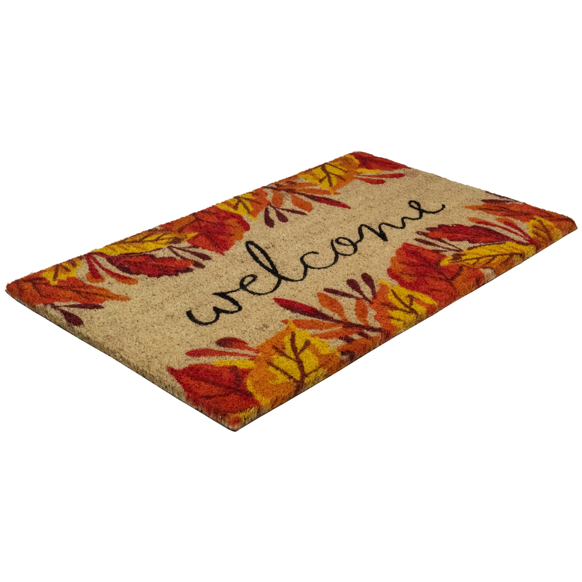 Leafy Fall Harvest Rectangular Welcome Doormat