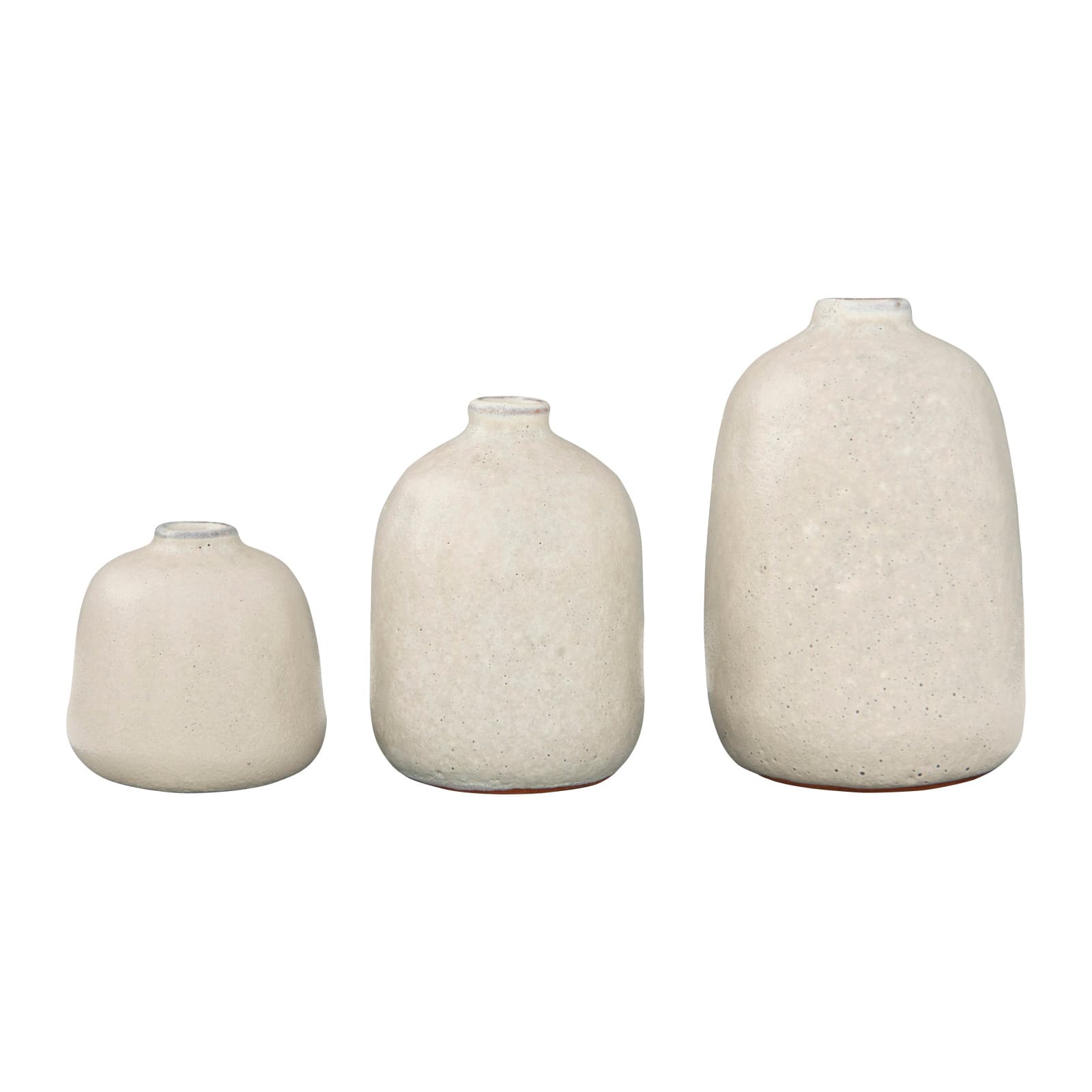 Hello Honey® Light Gray Terracotta Vases with Pitted Sand Finishes Set