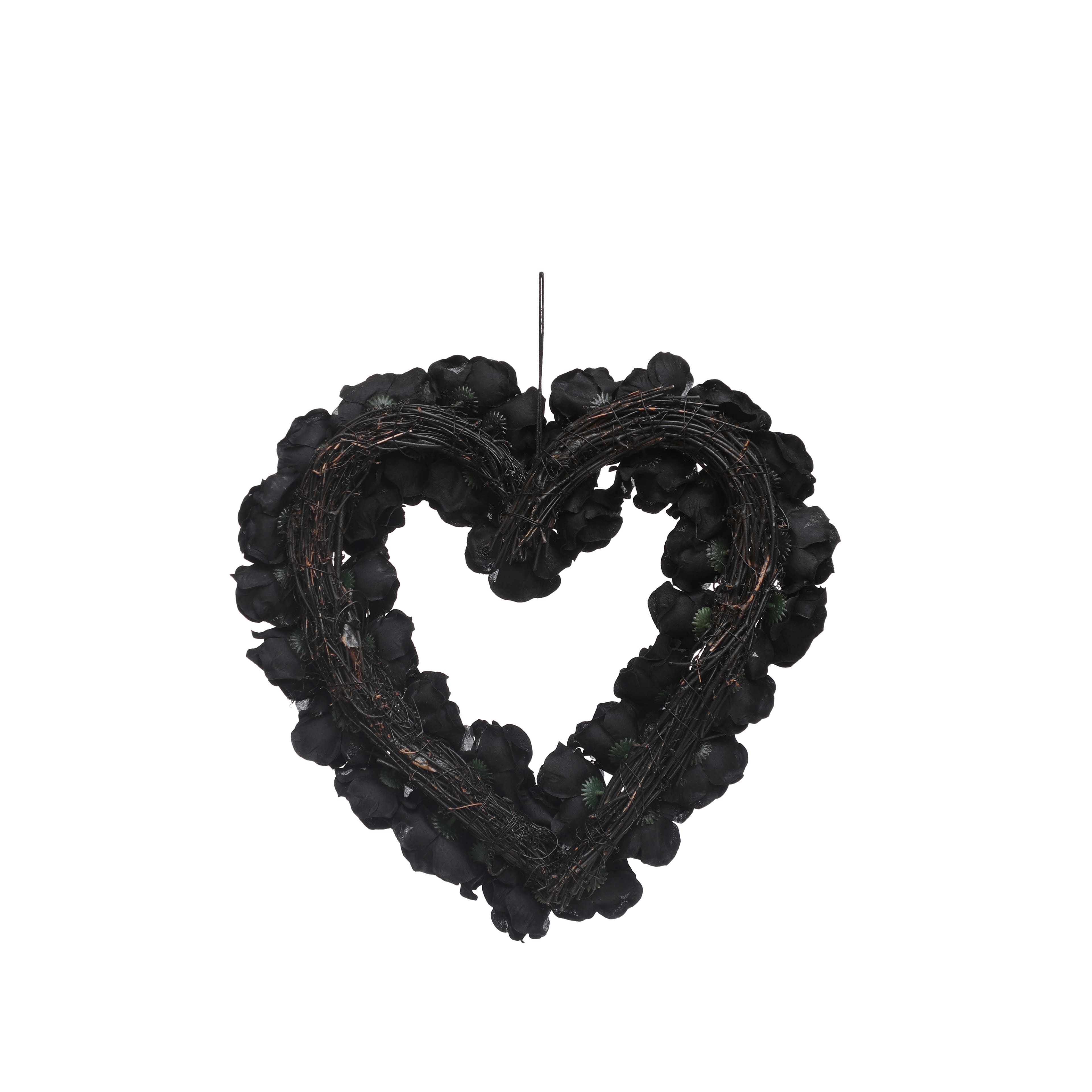 16&#x22; Black Rose Heart Wreath Wall D&#xE9;cor by Ashland&#xAE;