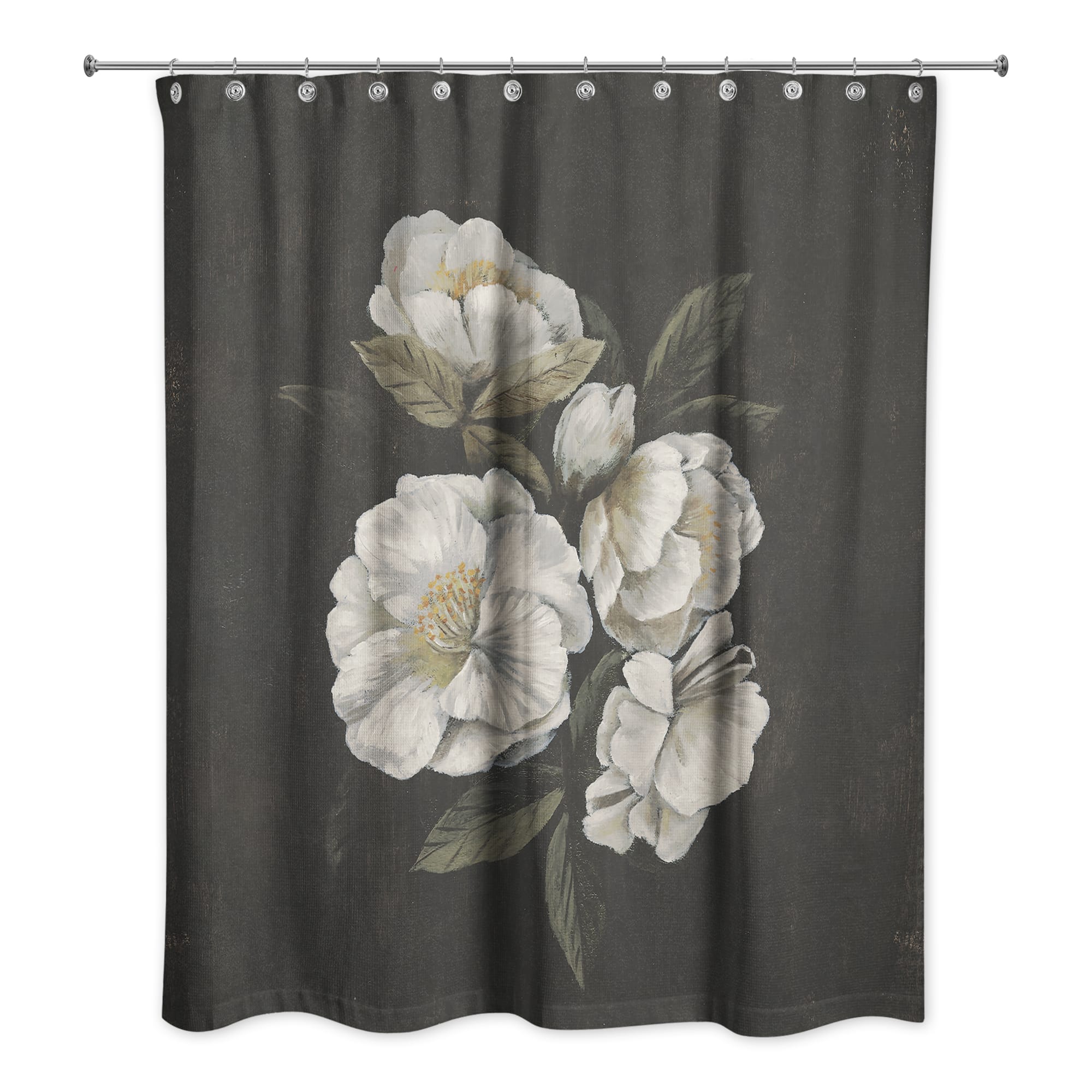 Dark Mood Antique Floral 71" x 74" Shower Curtain