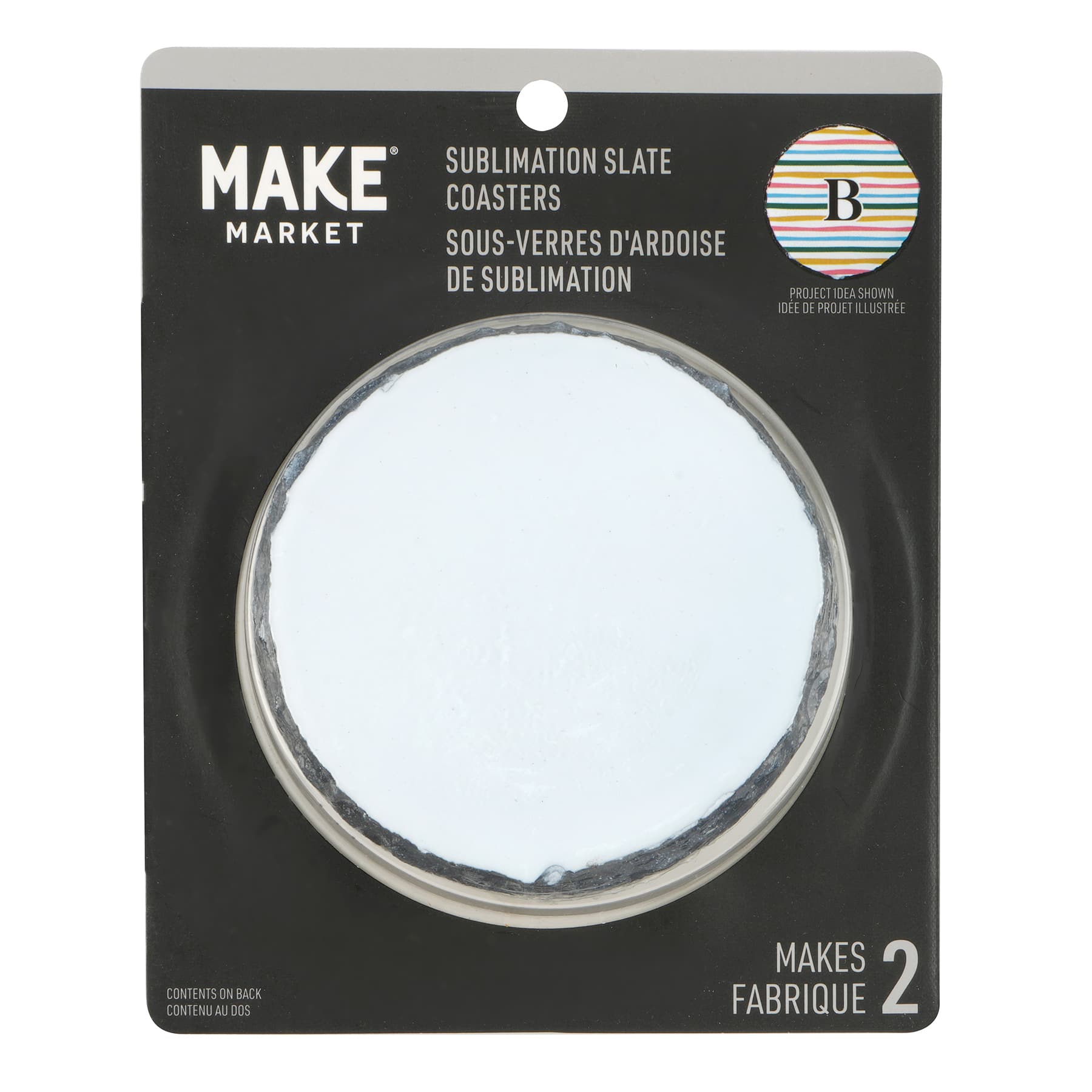 12 Packs: 2 ct. (24 total) Round Slate Sublimation Coasters by Make Market®