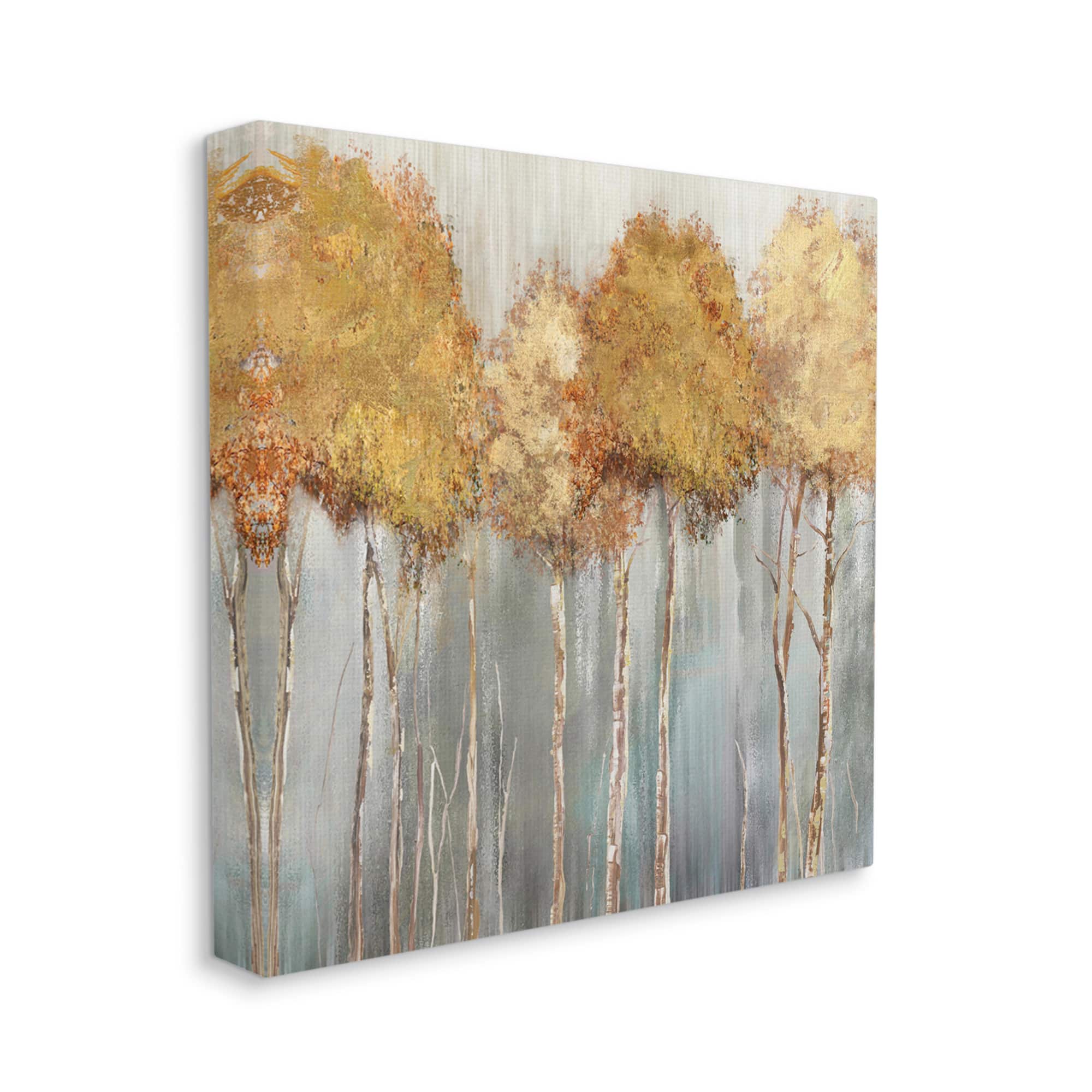 Stupell Industries Neutral Tree Forest Standing Tall over Grey Canvas Wall Art